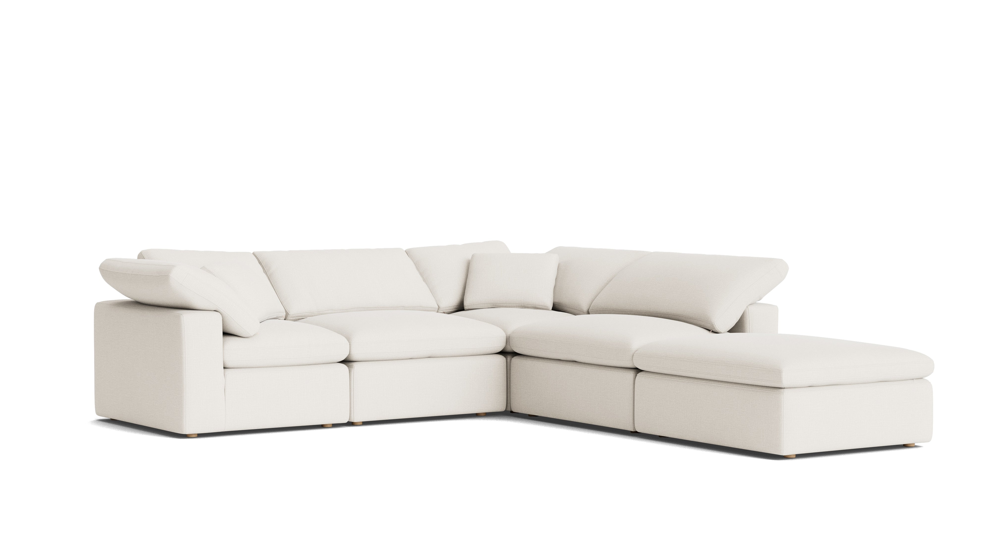 Movie Night™ 5-Piece Modular Sectional, Standard, Cream Linen