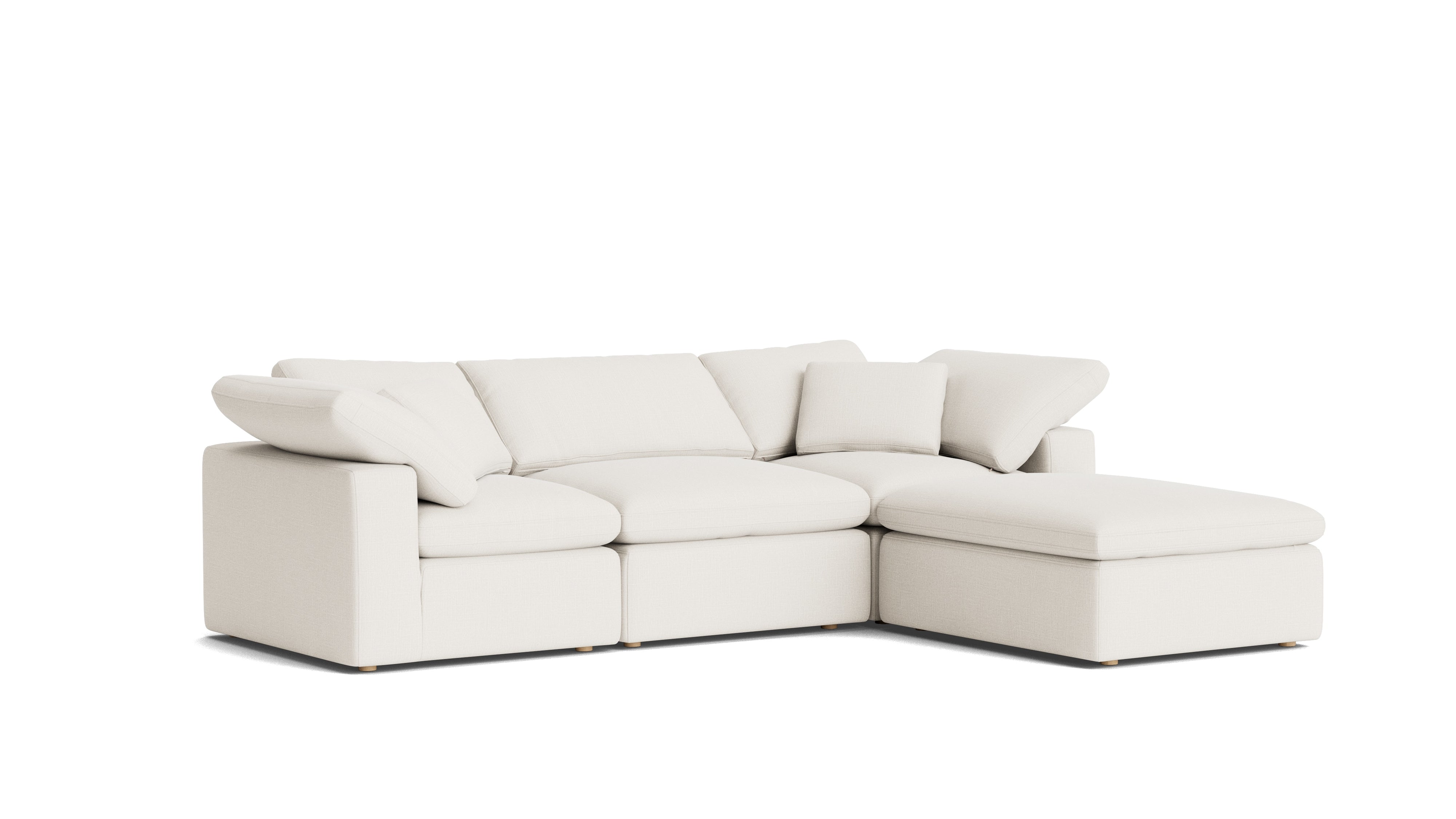 Movie Night™ 4-Piece Modular Sectional, Standard, Cream Linen