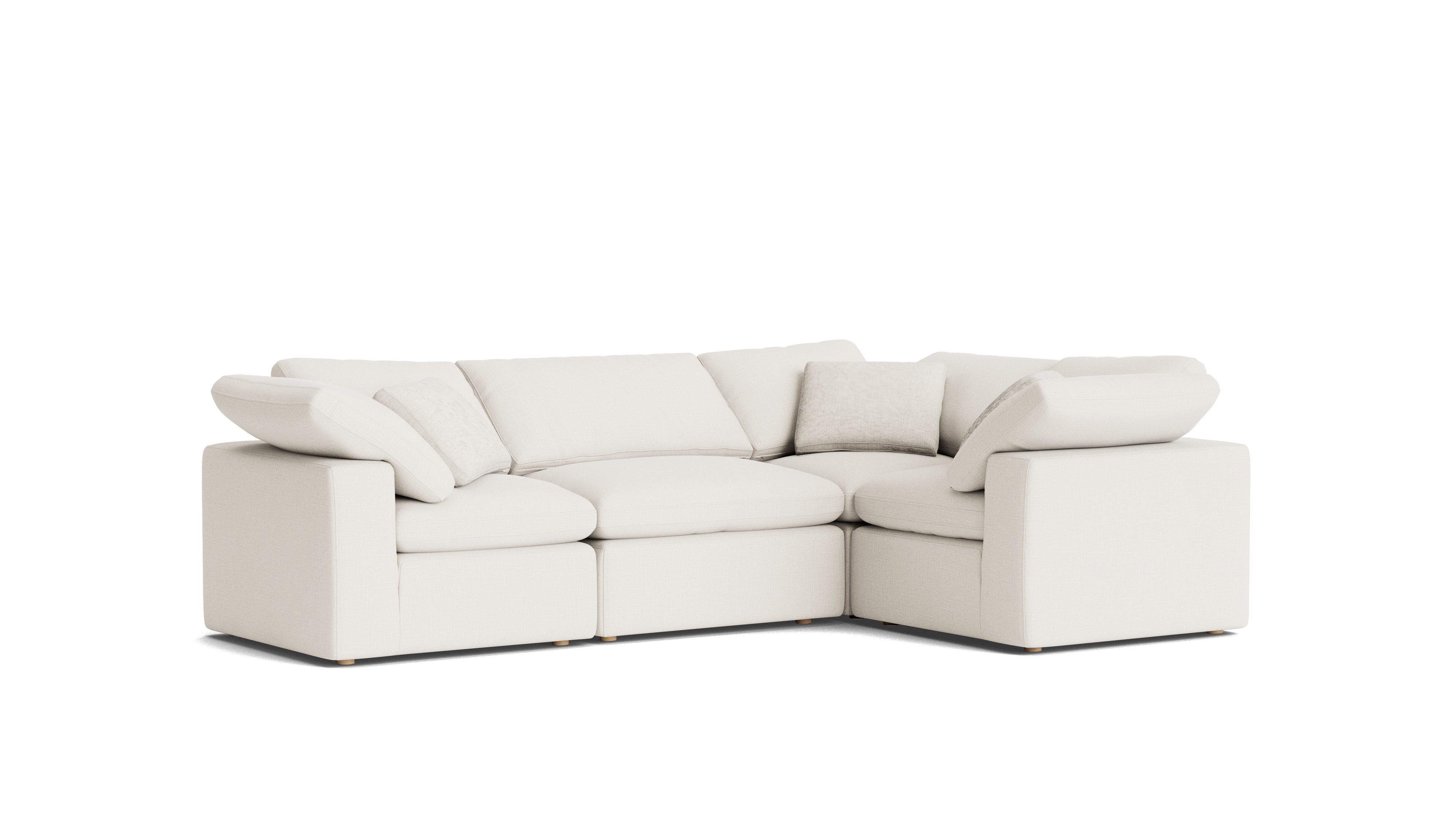 Movie Night™ 4-Piece Modular Sectional Closed, Standard, Cream Linen
