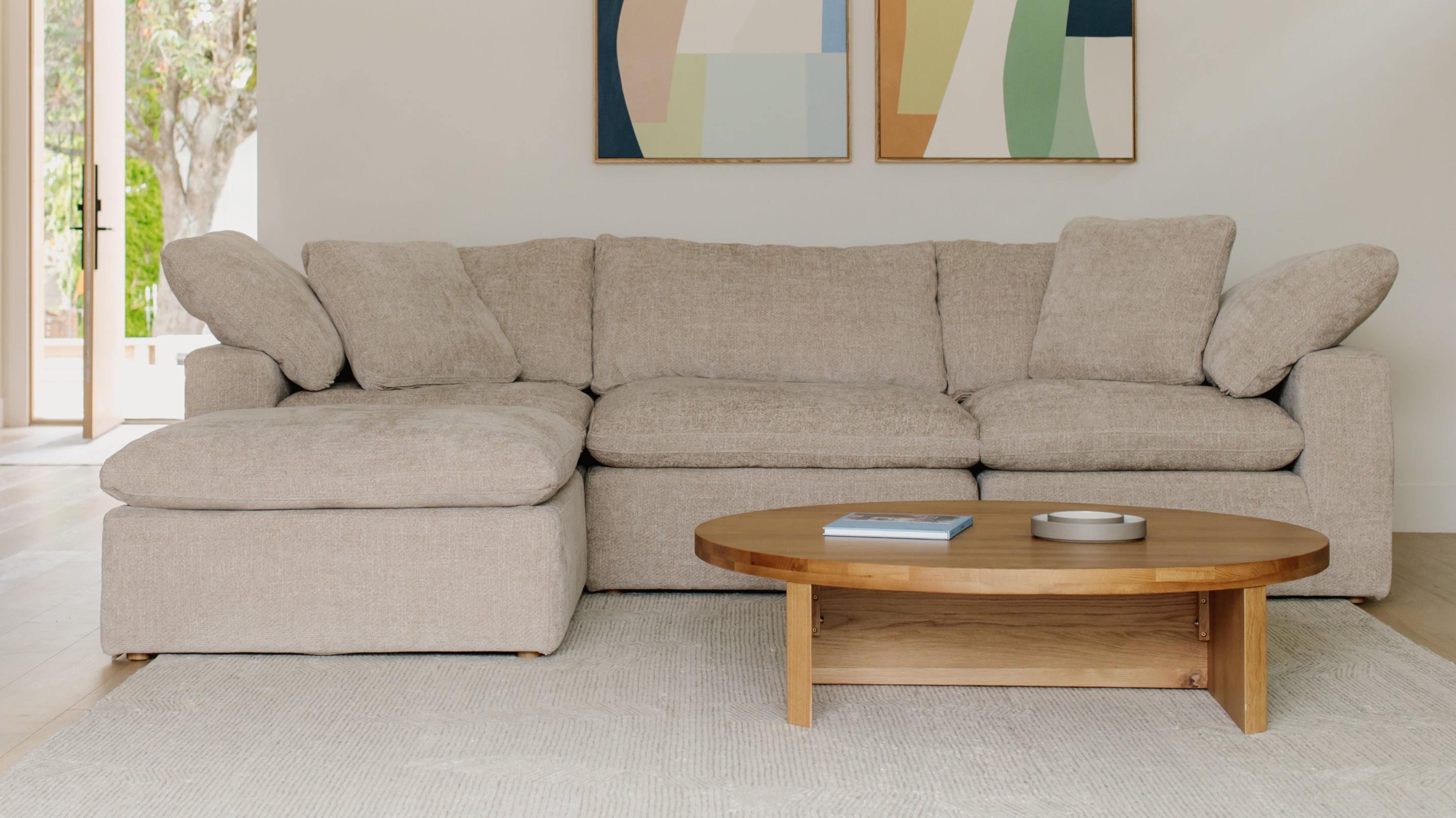 Movie Night™ 4-Piece Modular Sectional Closed, Large, Champagne - Image 11