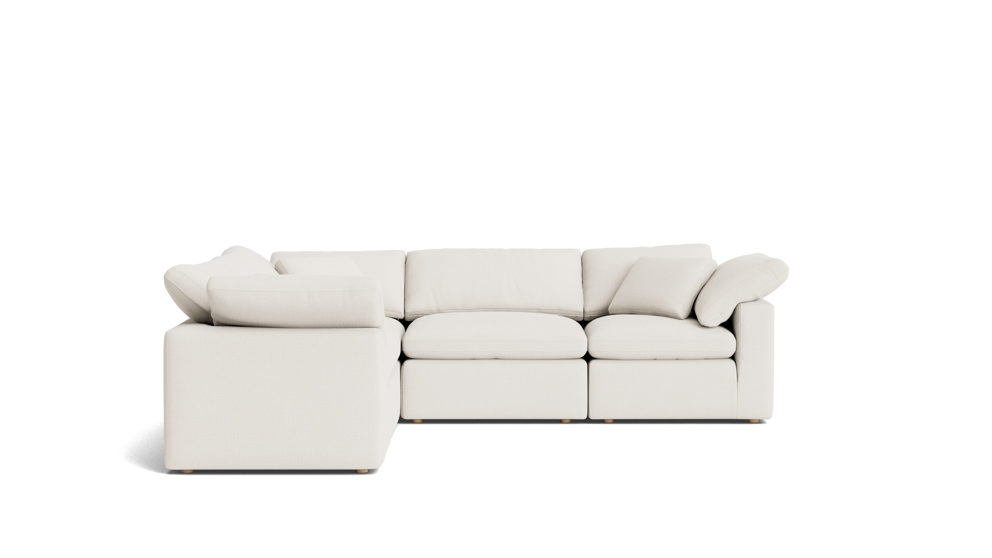 Movie Night™ 5-Piece Modular Sectional Closed, Standard, Cream Linen