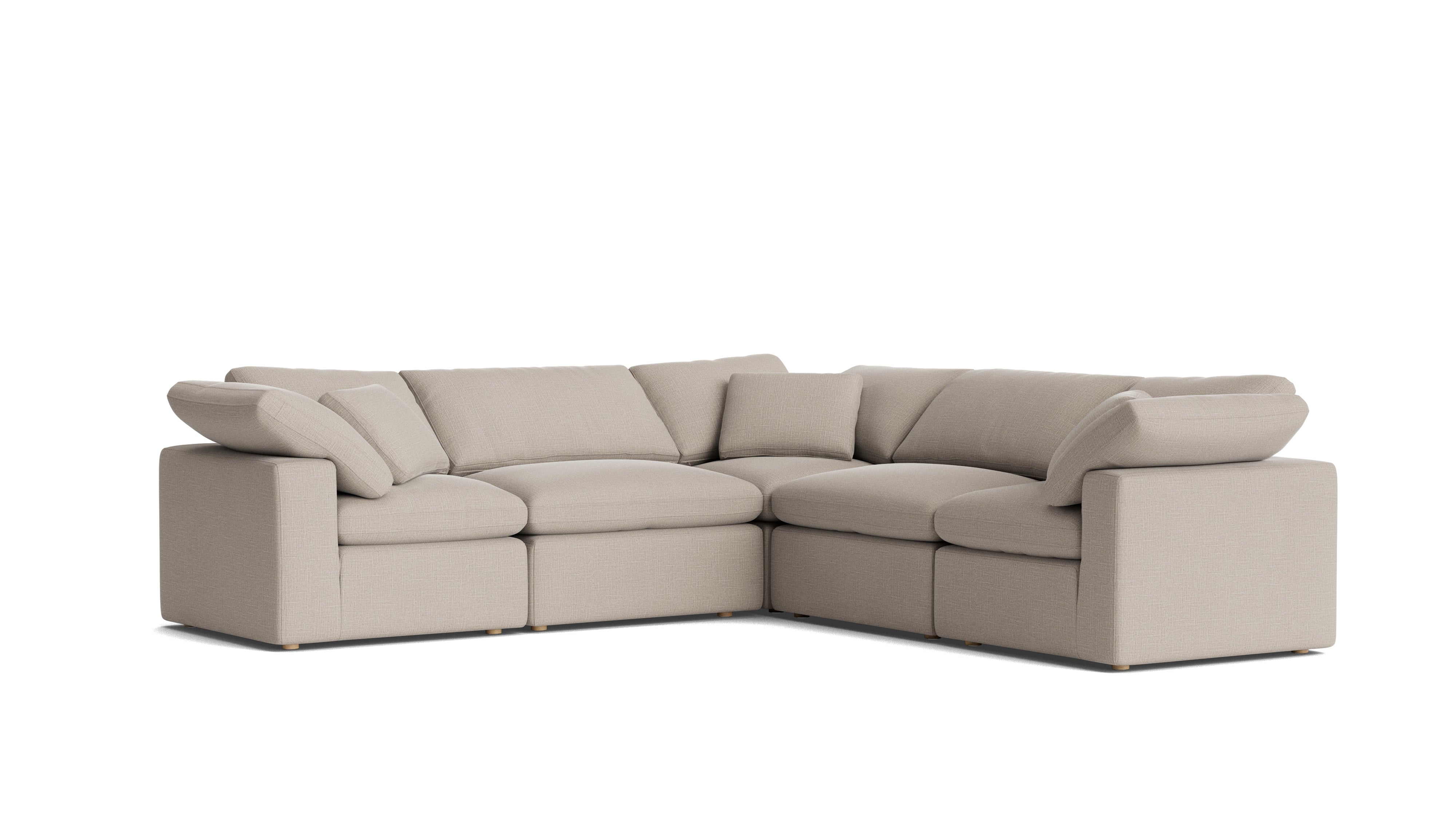 Movie Night™ 5-Piece Modular Sectional Closed, Standard, Light Pebble