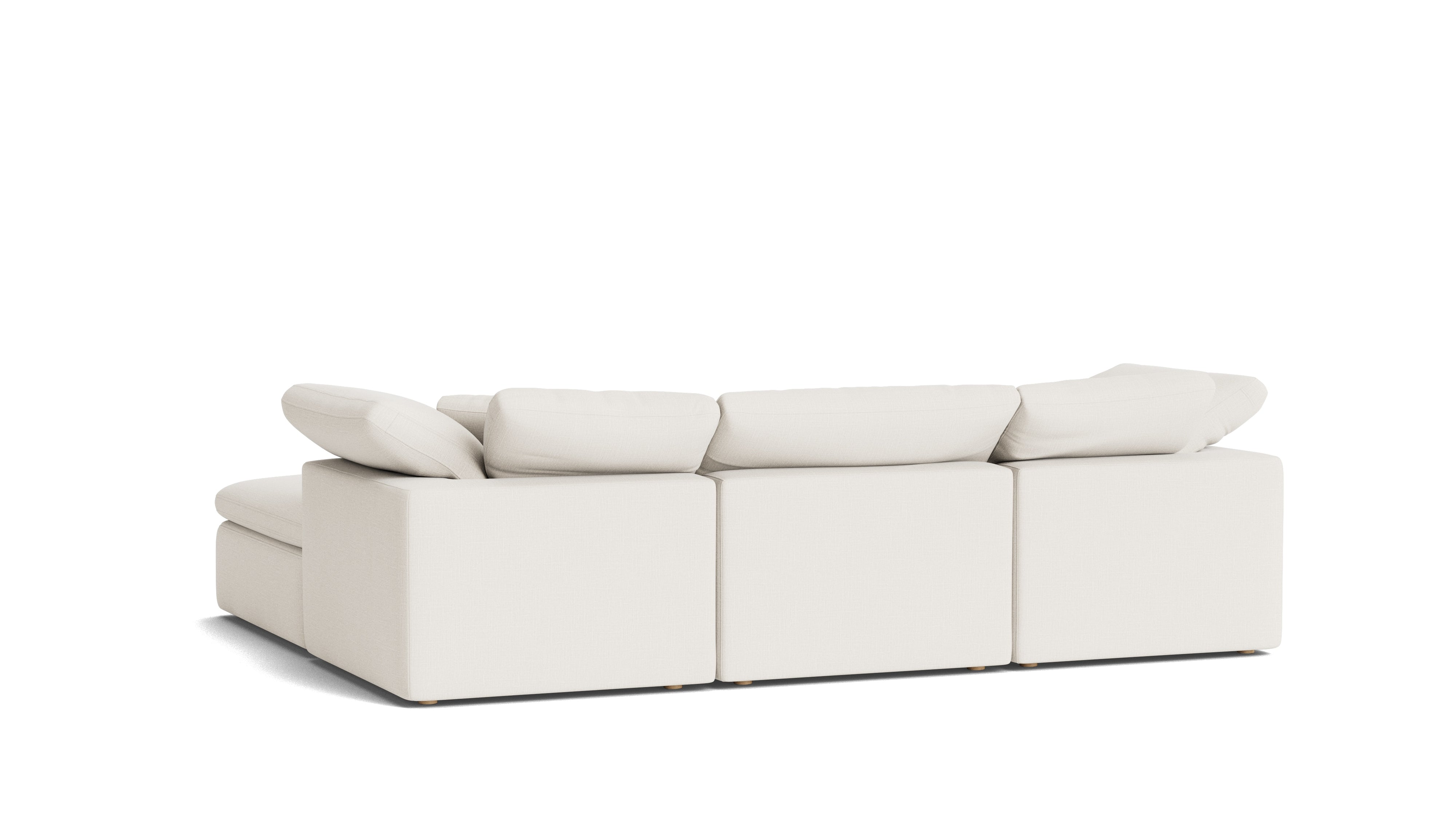 Movie Night™ 5-Piece Modular U-Shaped Sectional, Standard, Cream Linen