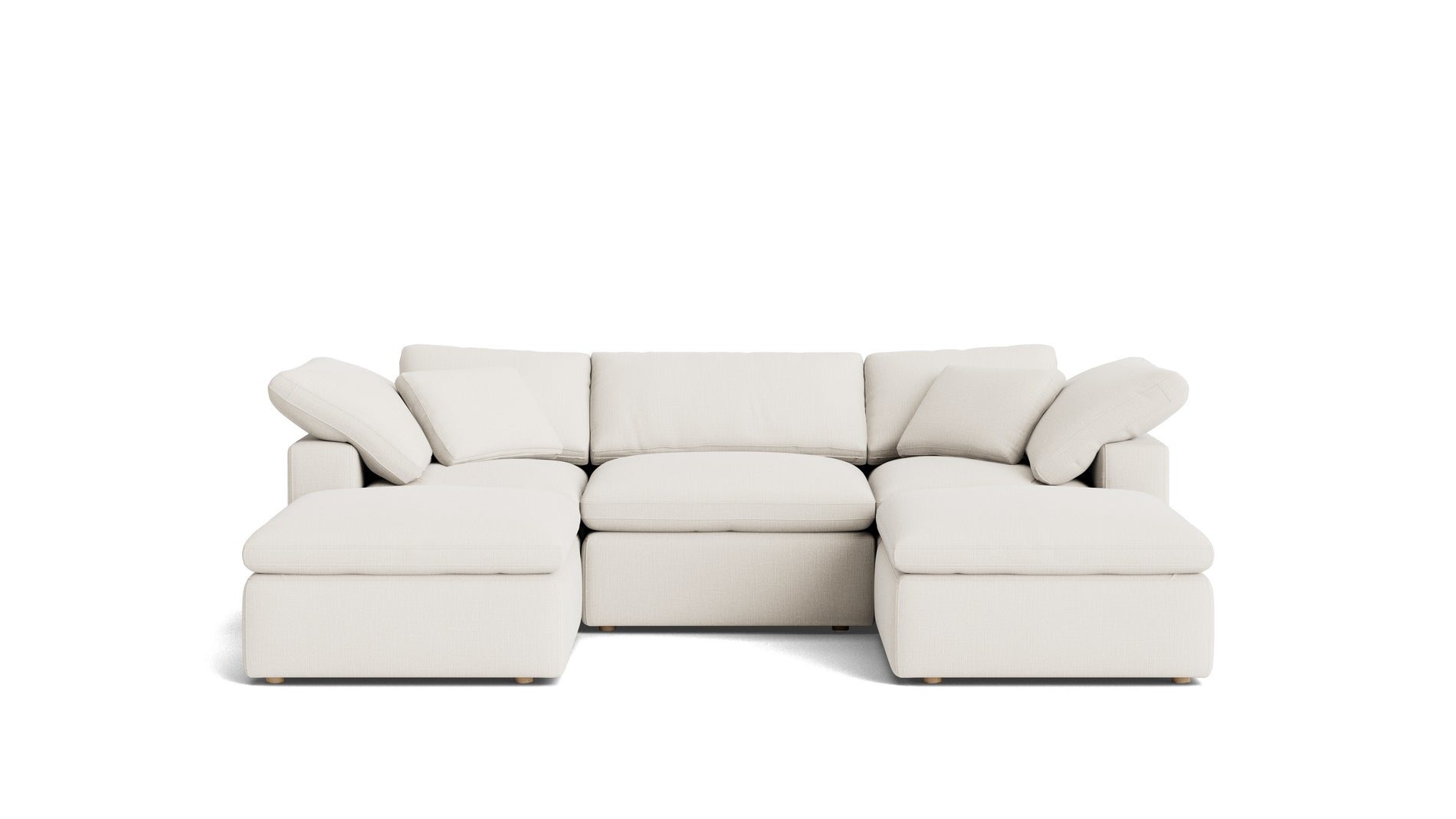 Movie Night™ 5-Piece Modular U-Shaped Sectional, Standard, Cream Linen_image