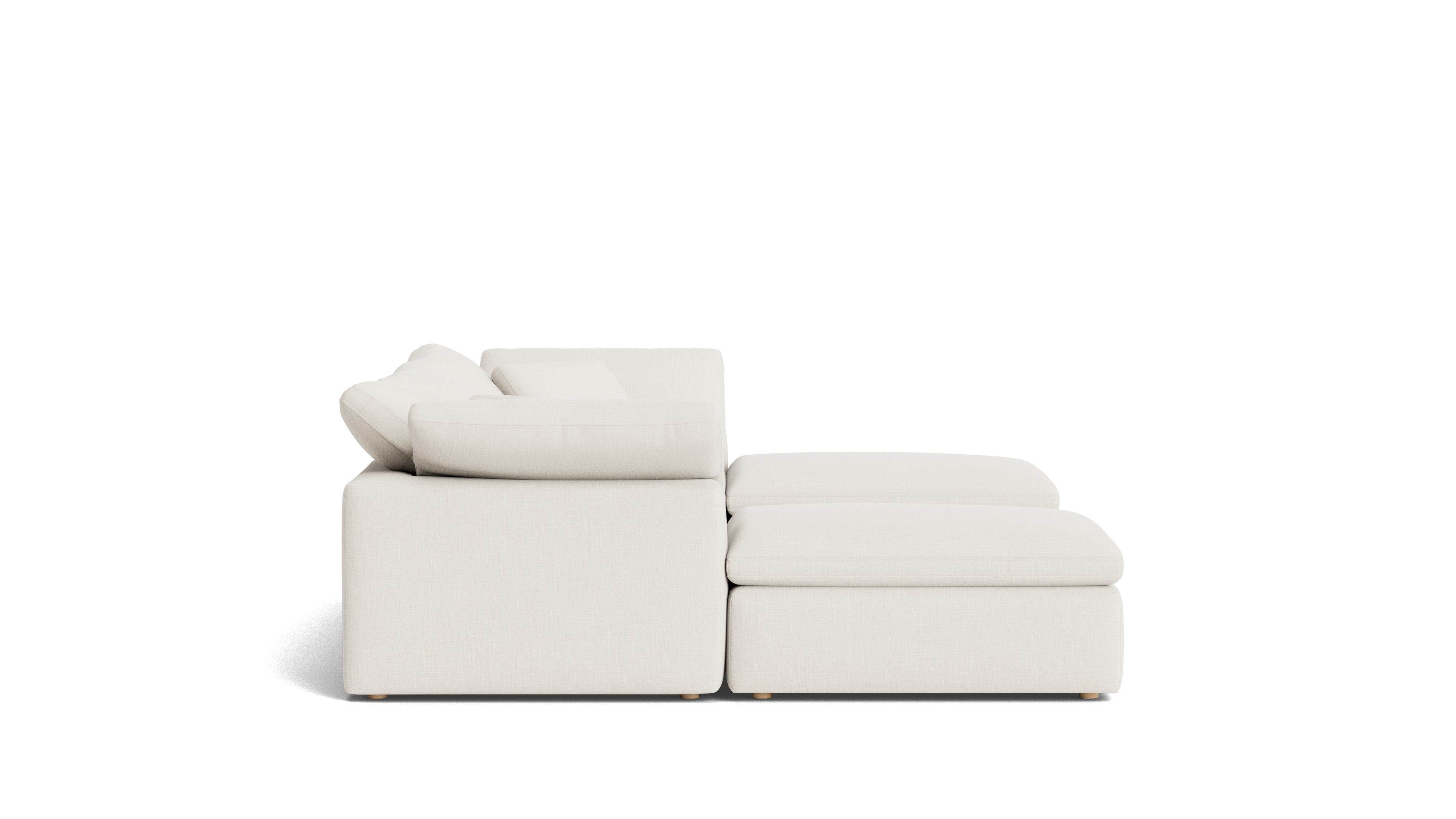 Movie Night™ 5-Piece Modular U-Shaped Sectional, Standard, Cream Linen