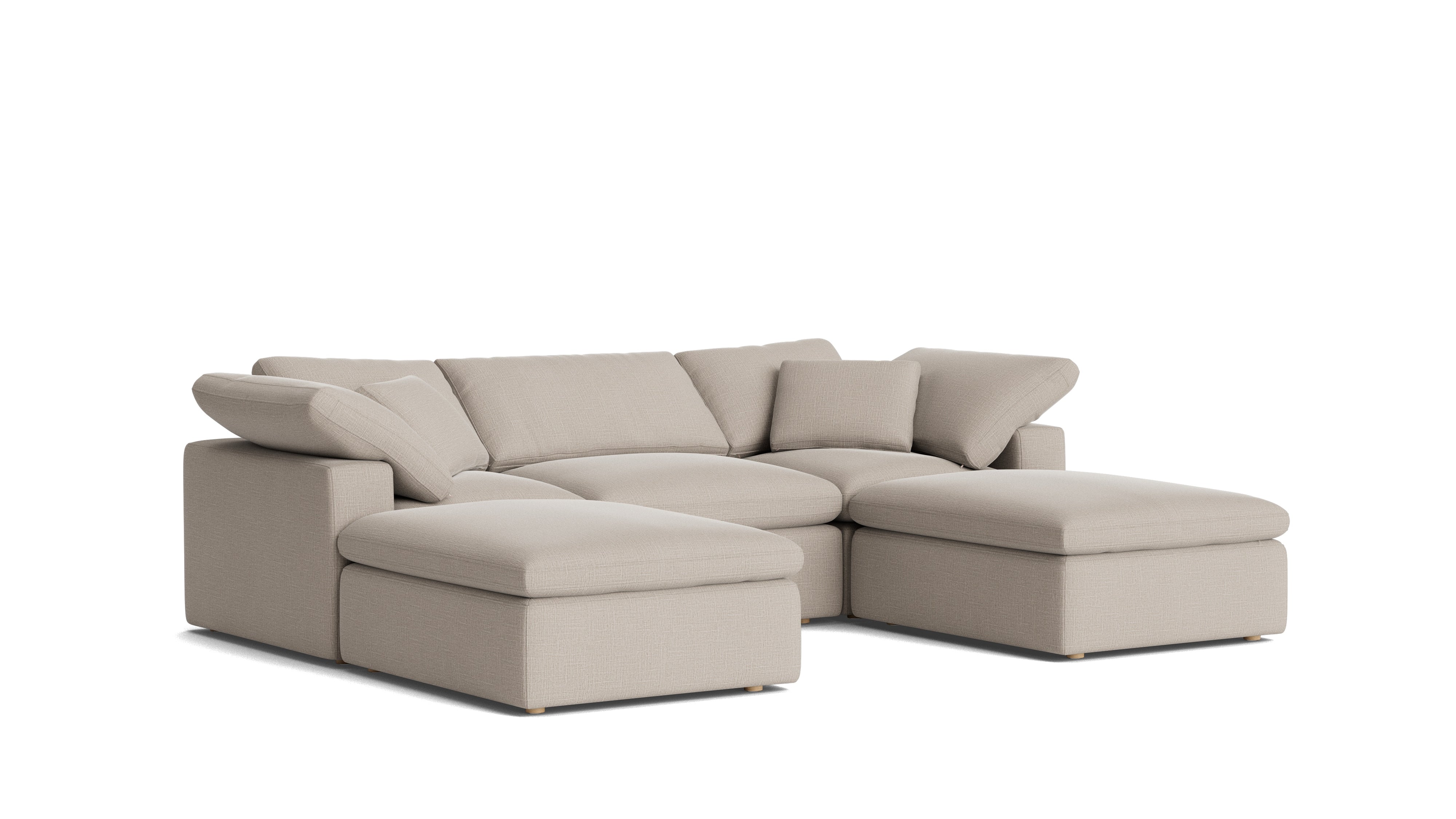 Movie Night™ 5-Piece Modular U-Shaped Sectional, Standard, Light Pebble