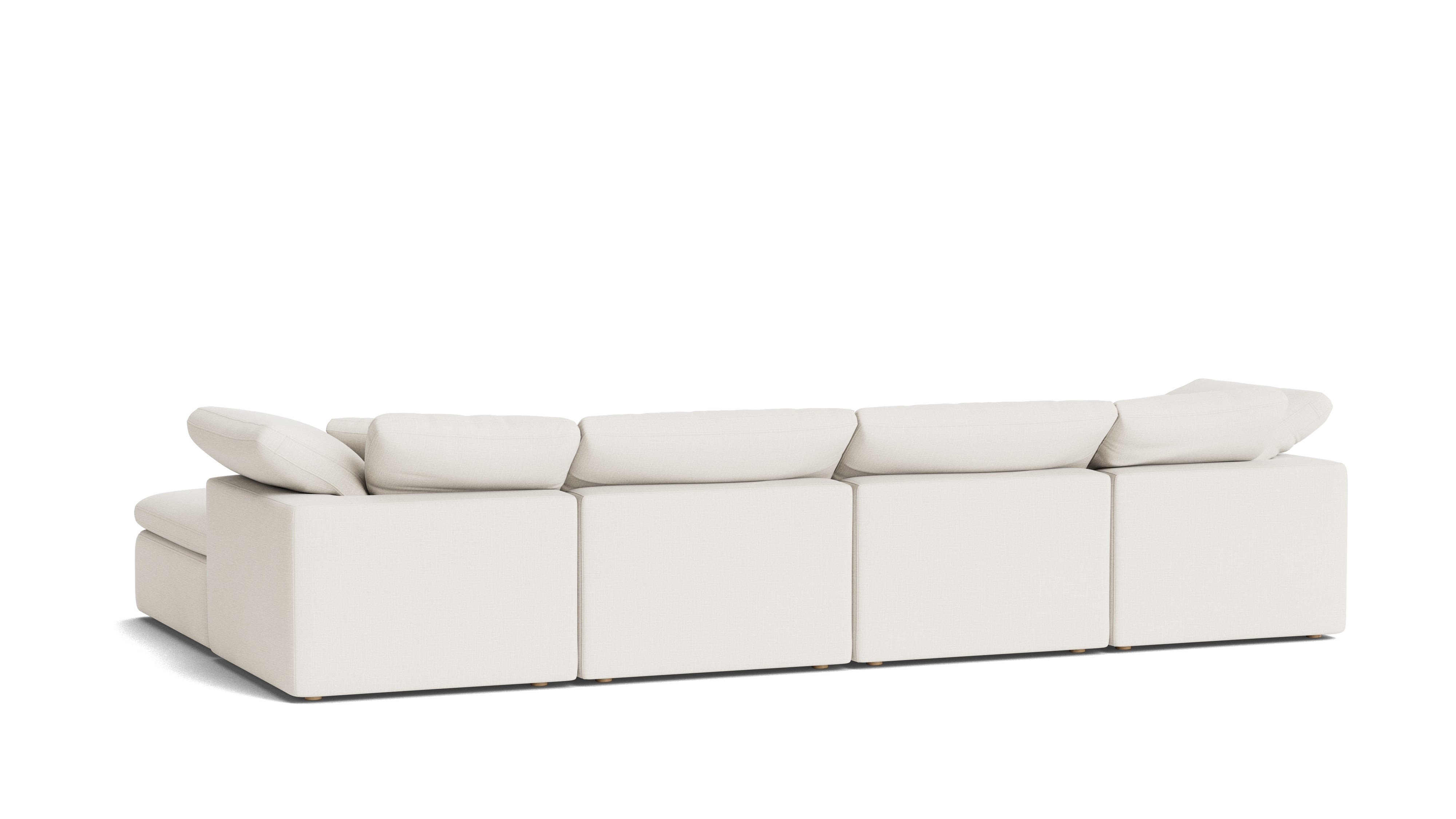 Movie Night™ 6-Piece Modular U-Shaped Sectional, Standard, Cream Linen