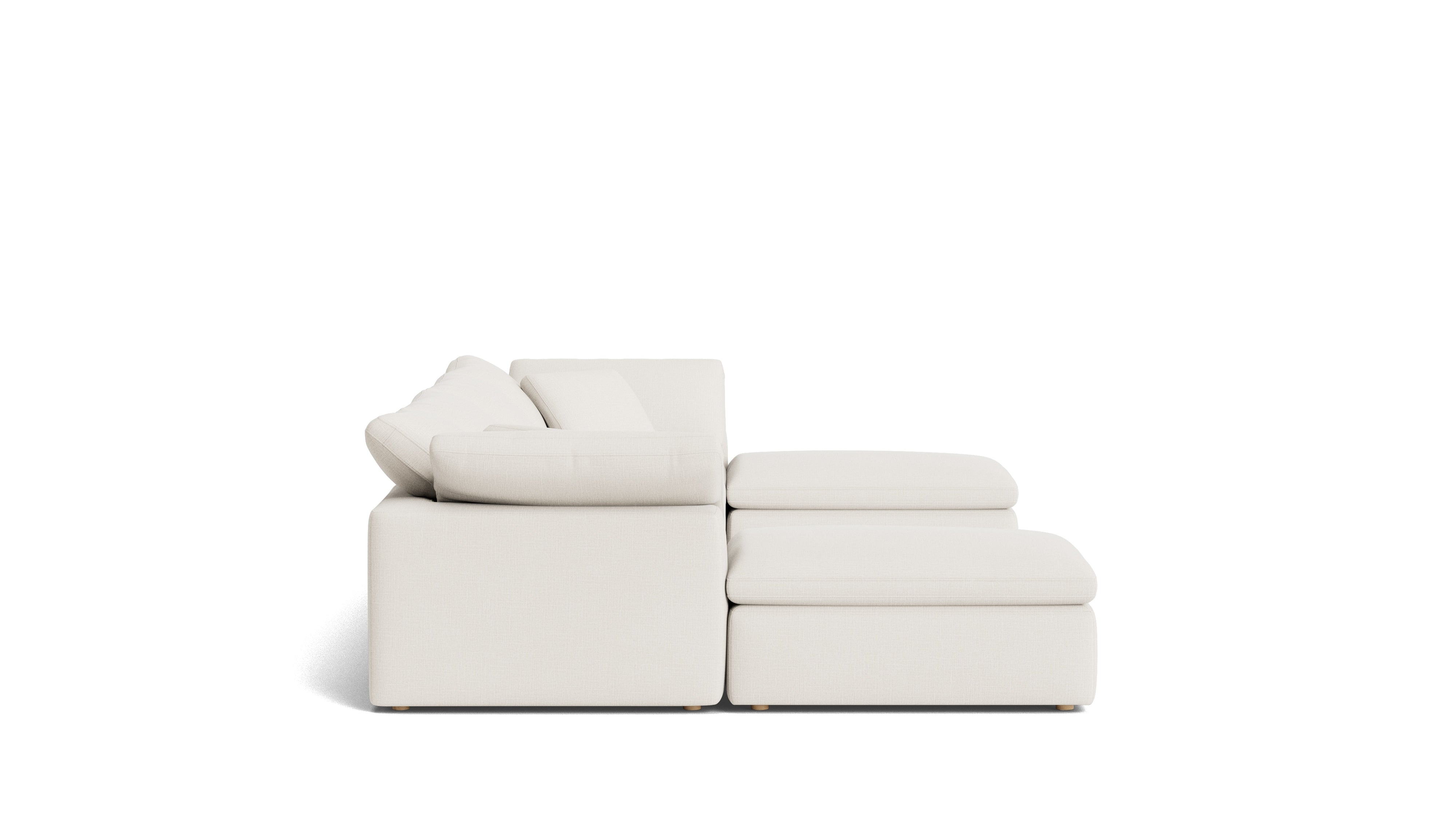 Movie Night™ 6-Piece Modular U-Shaped Sectional, Standard, Cream Linen