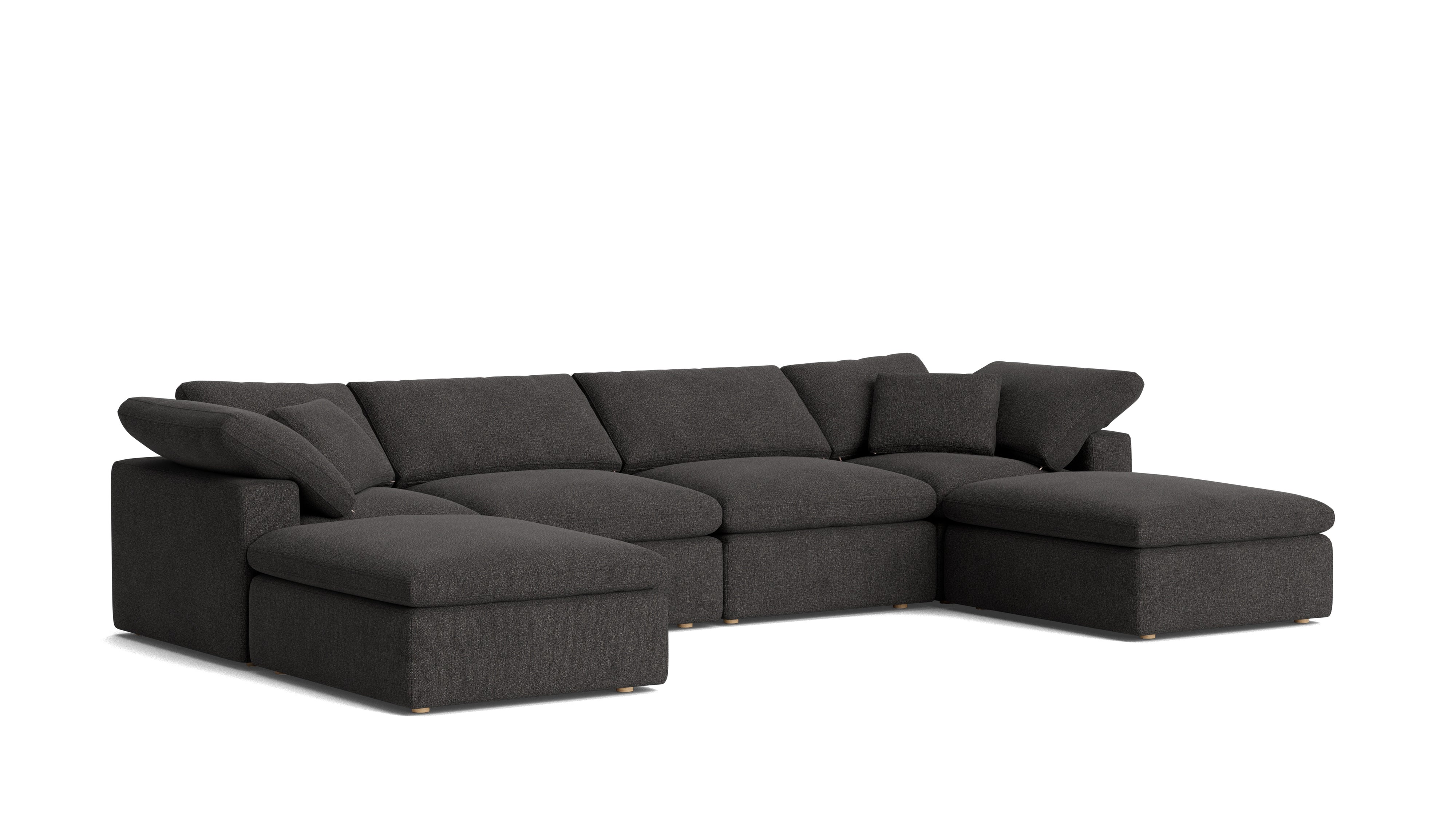 Movie Night™ 6-Piece Modular U-Shaped Sectional, Standard, Dark Shadow
