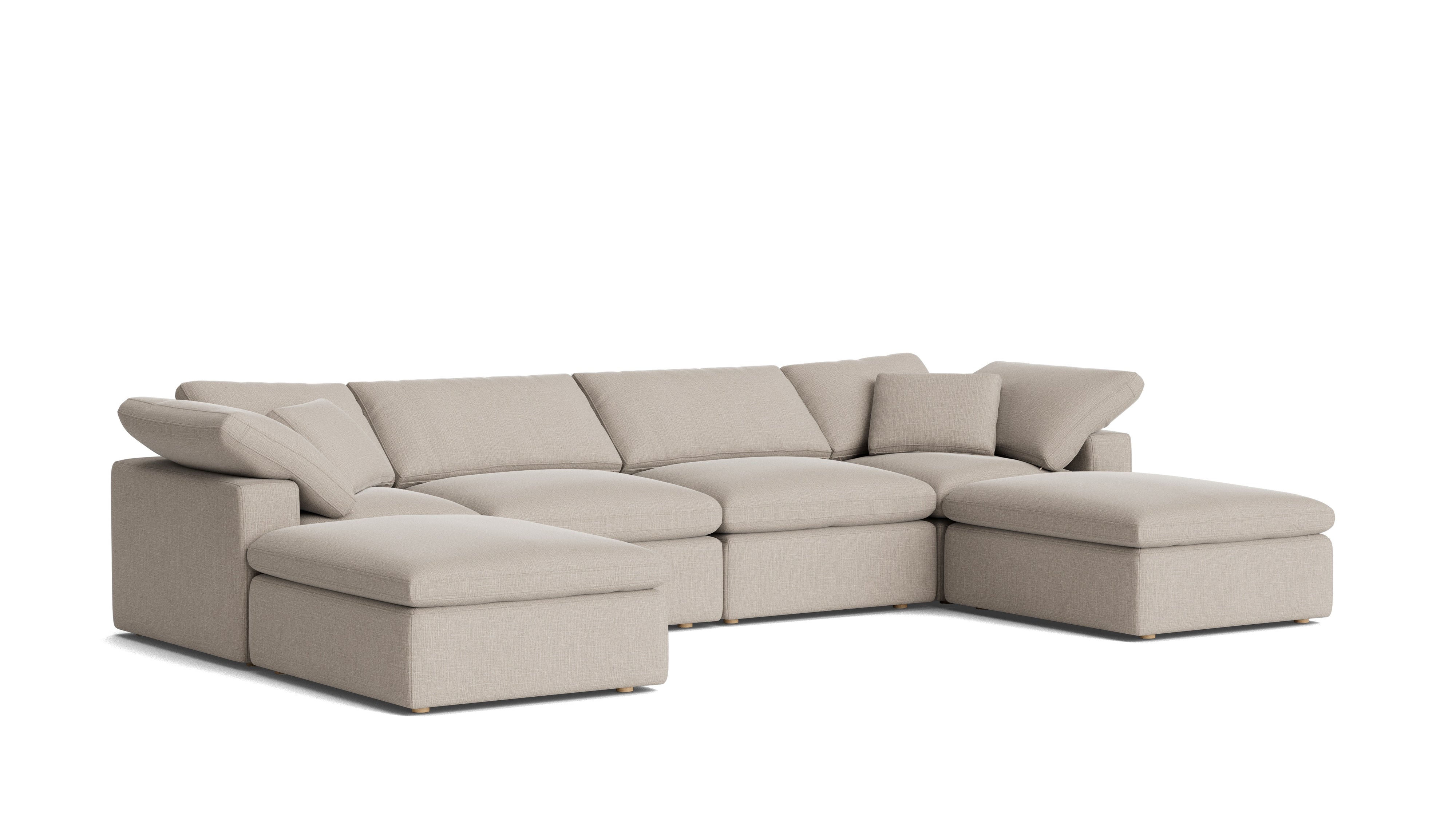 Movie Night™ 6-Piece Modular U-Shaped Sectional, Standard, Light Pebble