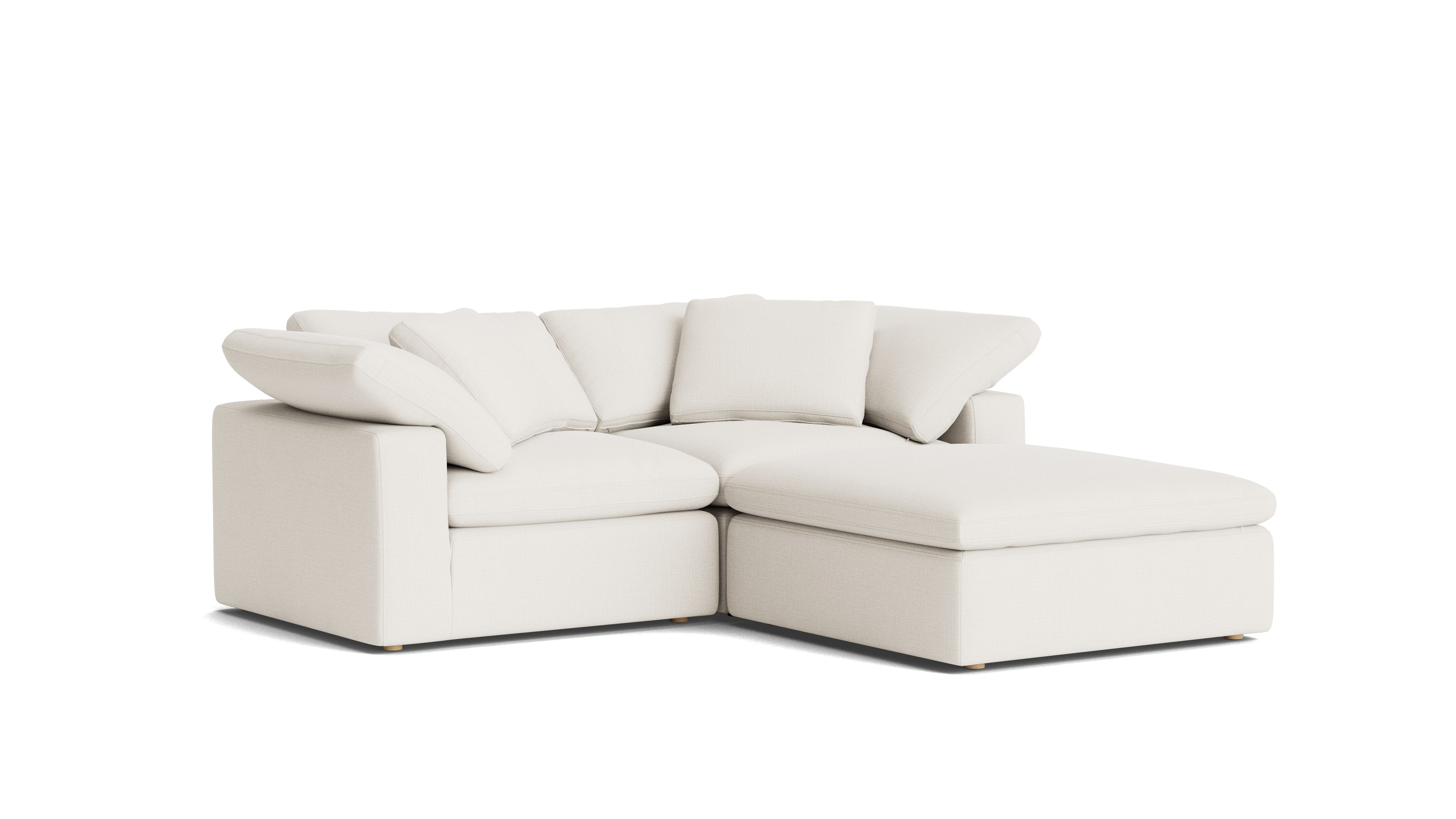 Movie Night™ 3-Piece Modular Sectional, Large, Cream Linen