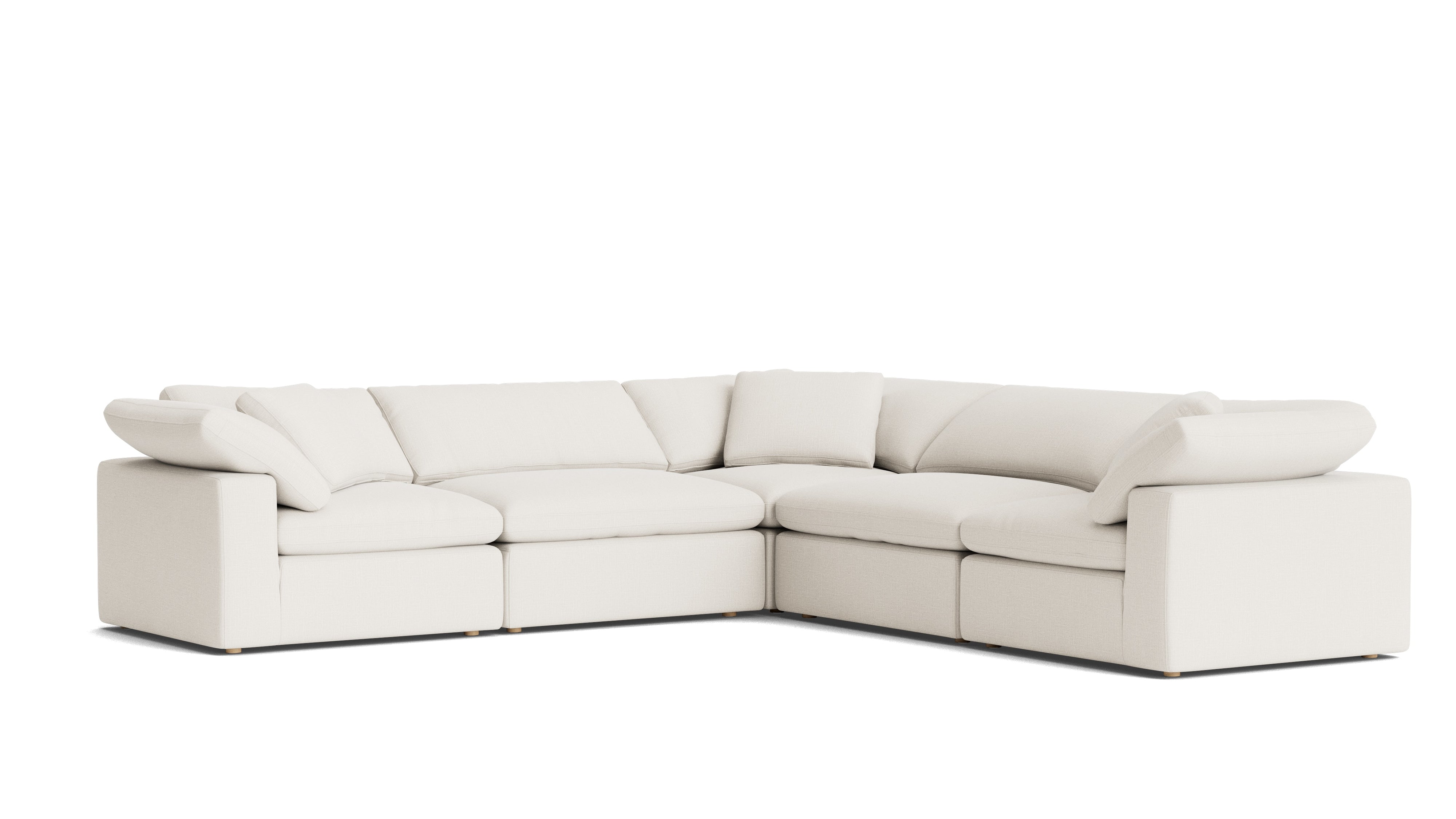 Movie Night™ 5-Piece Modular Sectional Closed, Large, Cream Linen