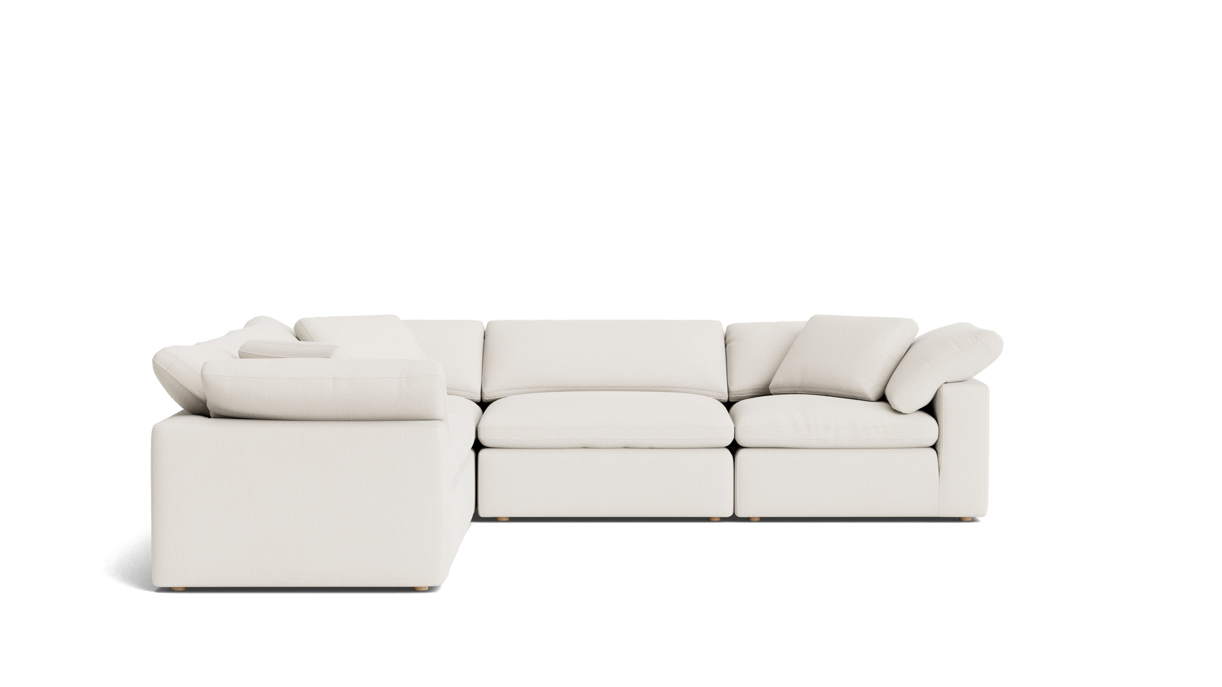 Movie Night™ 5-Piece Modular Sectional Closed, Large, Cream Linen
