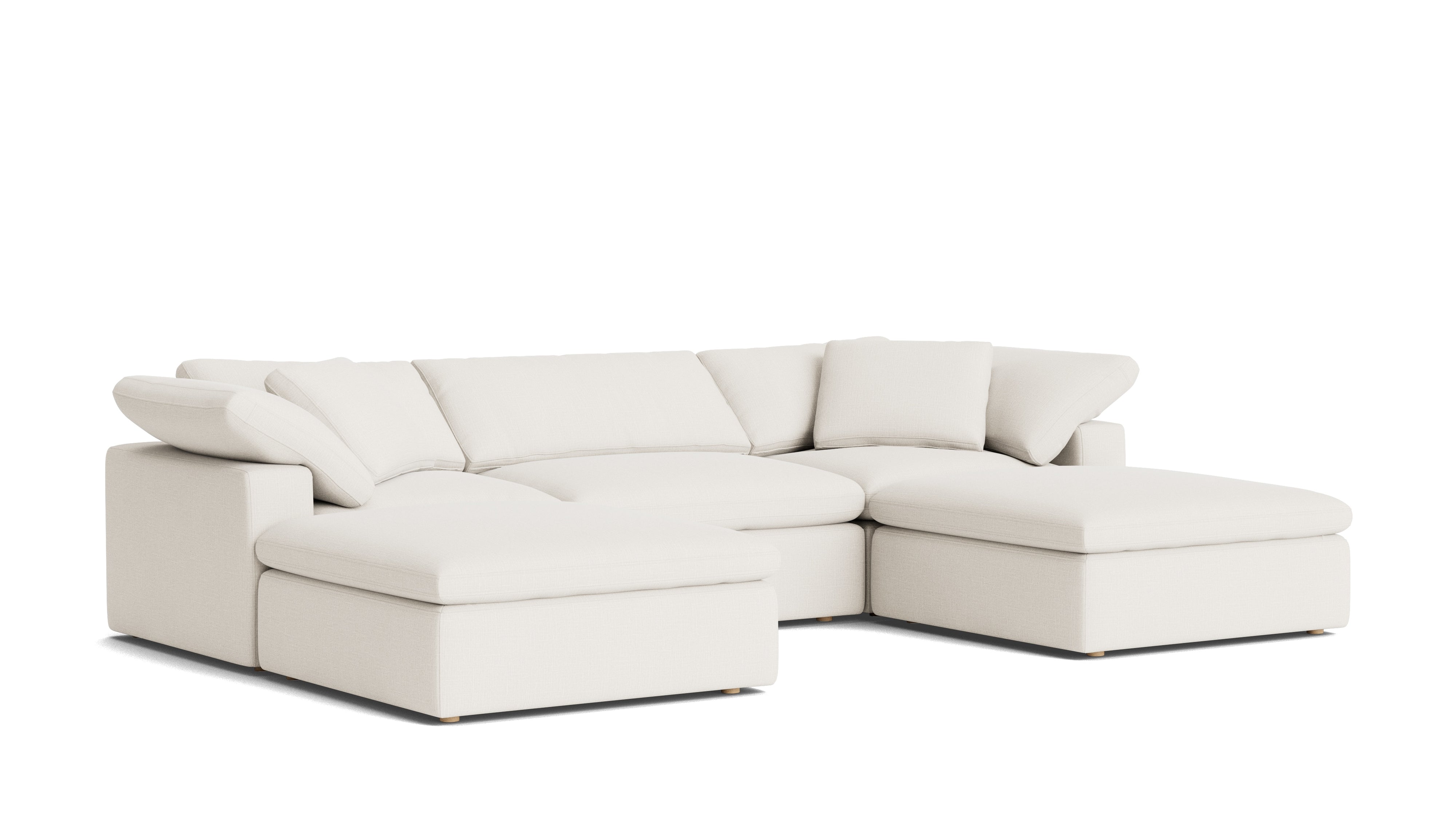 Movie Night™ 5 - Piece Modular U - Shaped Sectional, Large, Cream Linen - Sundays Company CanadaSEC-YJ-922-018