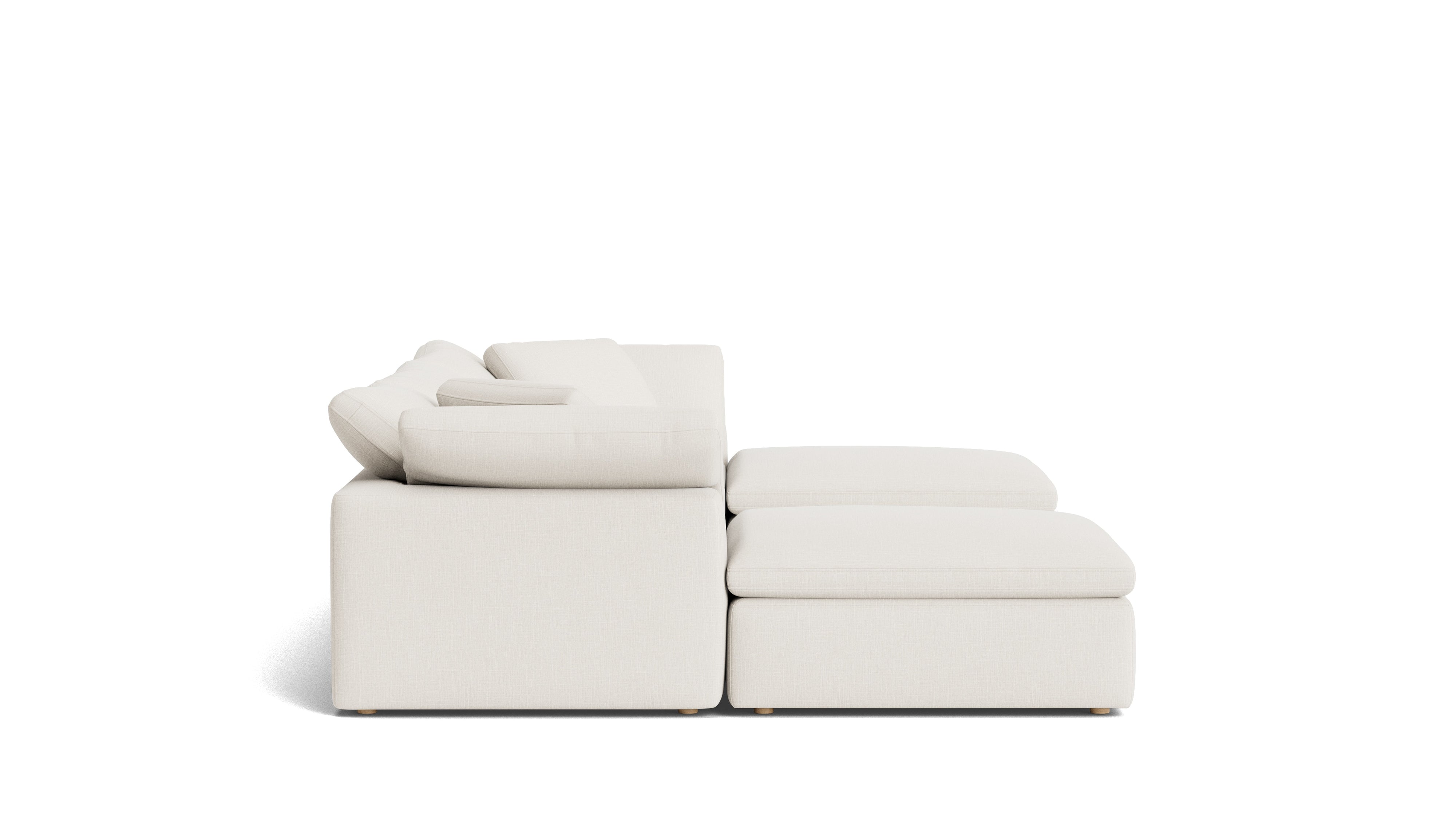 Movie Night™ 5 - Piece Modular U - Shaped Sectional, Large, Cream Linen - Sundays Company CanadaSEC-YJ-922-018