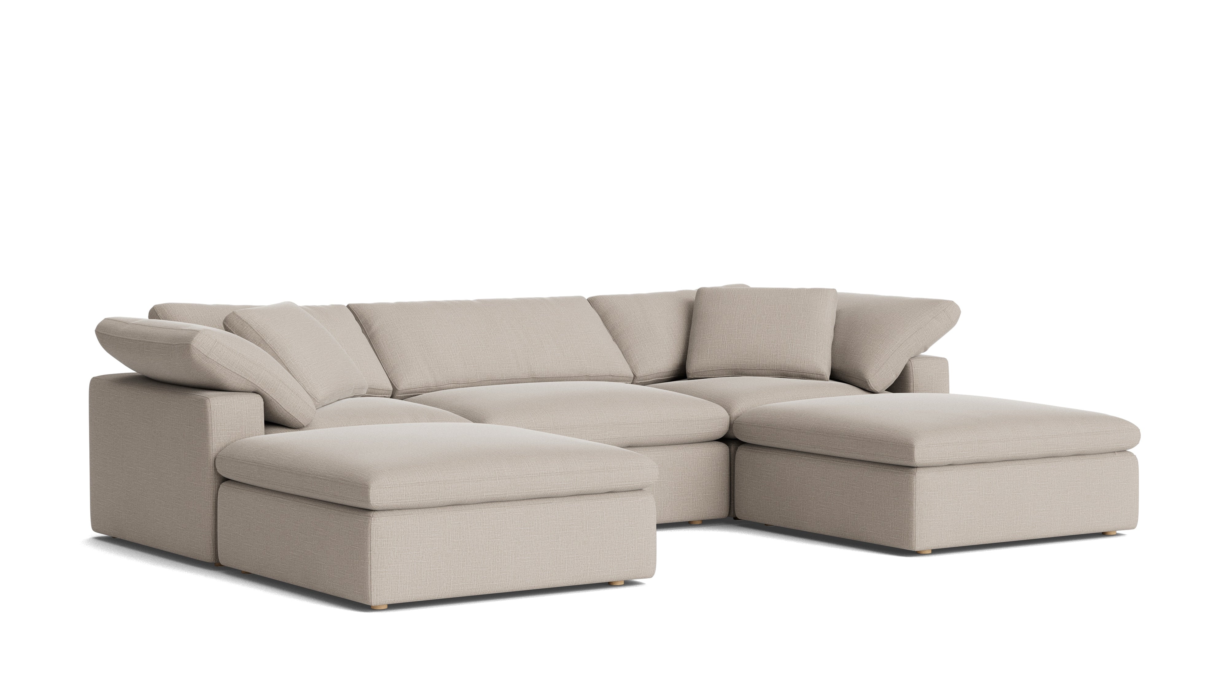 Movie Night™ 5-Piece Modular U-Shaped Sectional, Large, Light Pebble