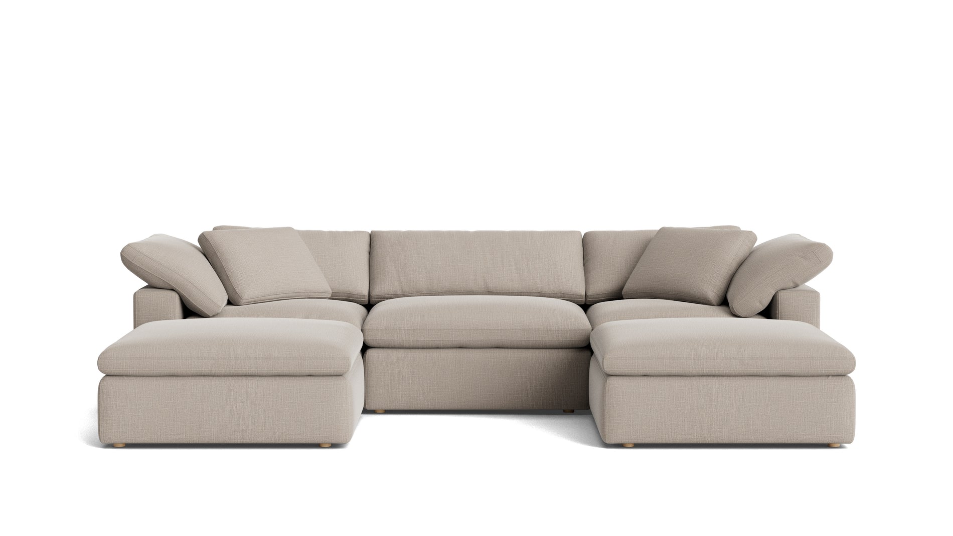 Movie Night™ 5-Piece Modular U-Shaped Sectional, Large, Light Pebble_image