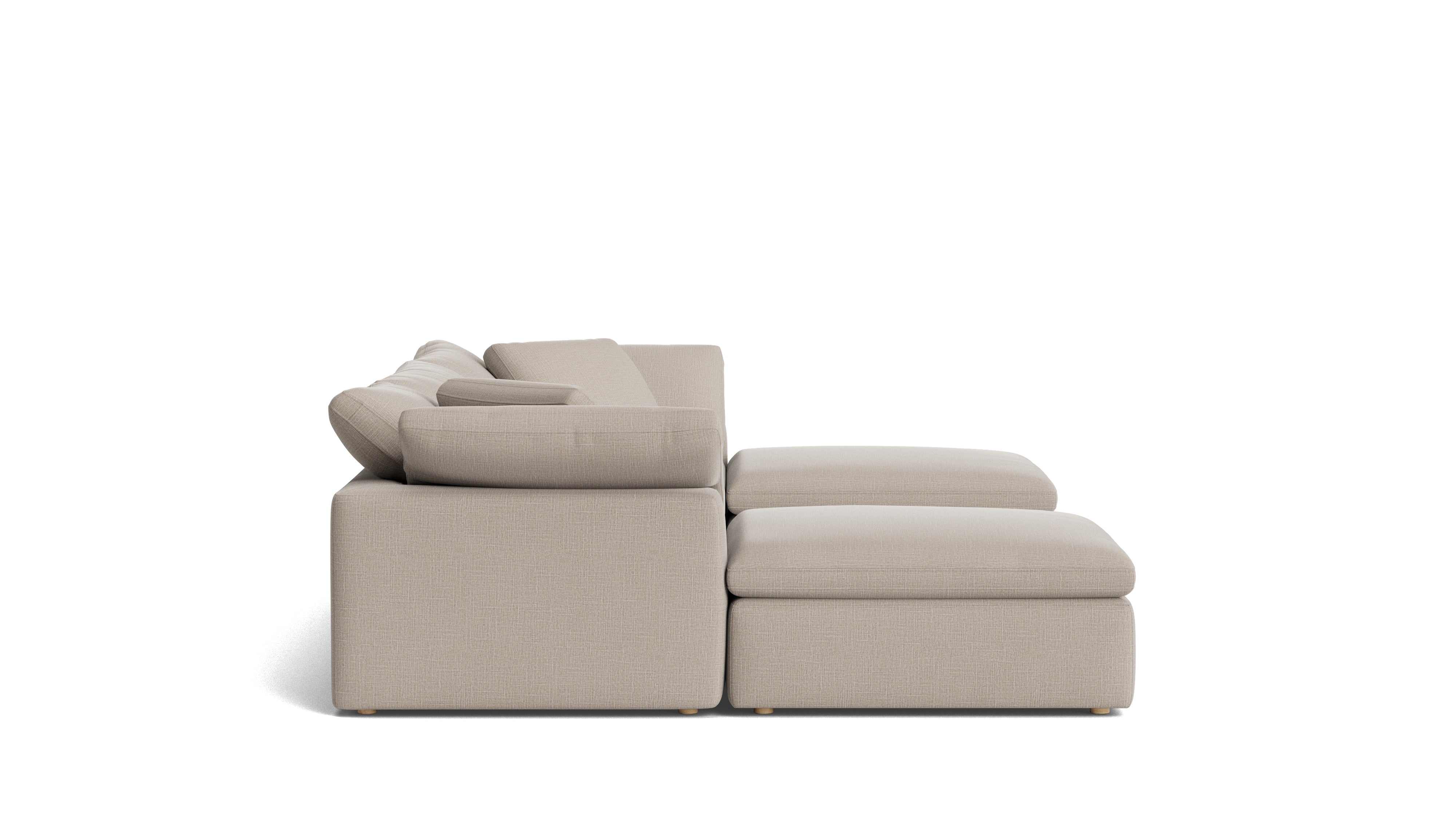 Movie Night™ 5-Piece Modular U-Shaped Sectional, Large, Light Pebble