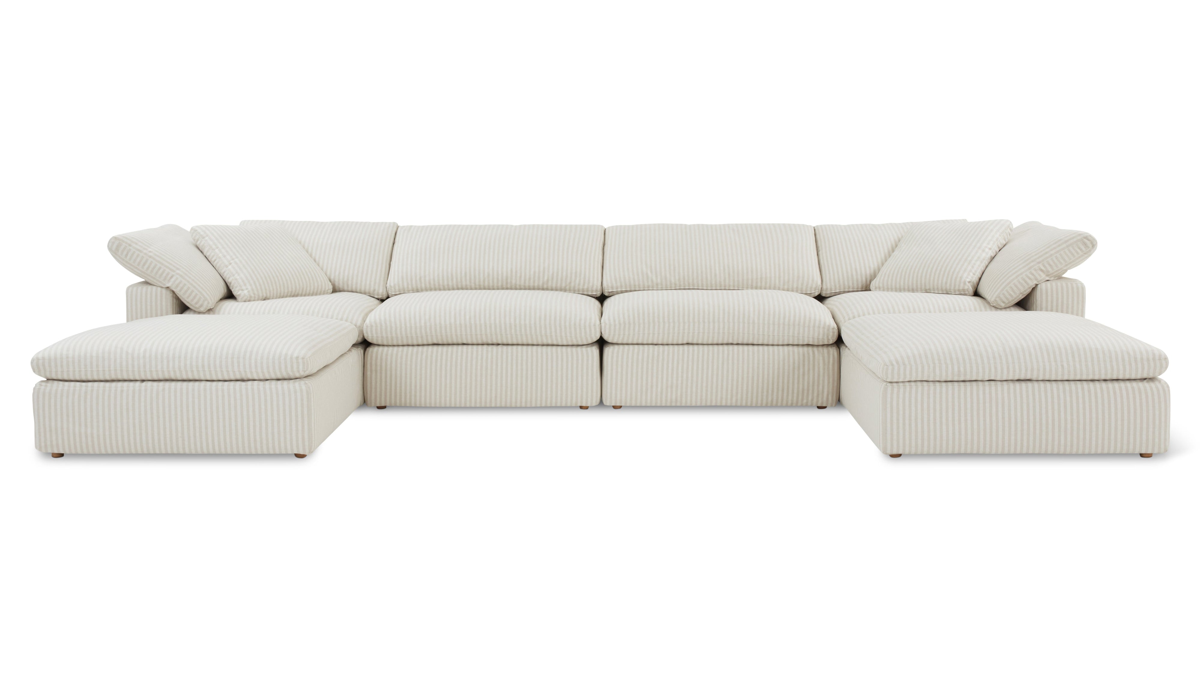 Movie Night™ 6-Piece Modular U-Shaped Sectional, Large, Newport Stripe - Image 1
