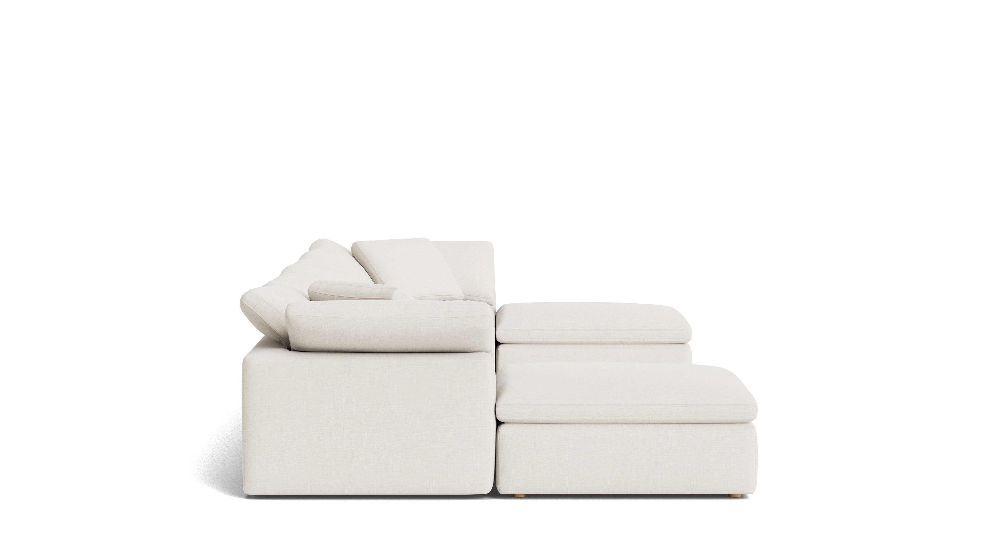 Movie Night™ 6 - Piece Modular U - Shaped Sectional, Large, Cream Linen - Sundays Company CanadaSEC-YJ-923-018
