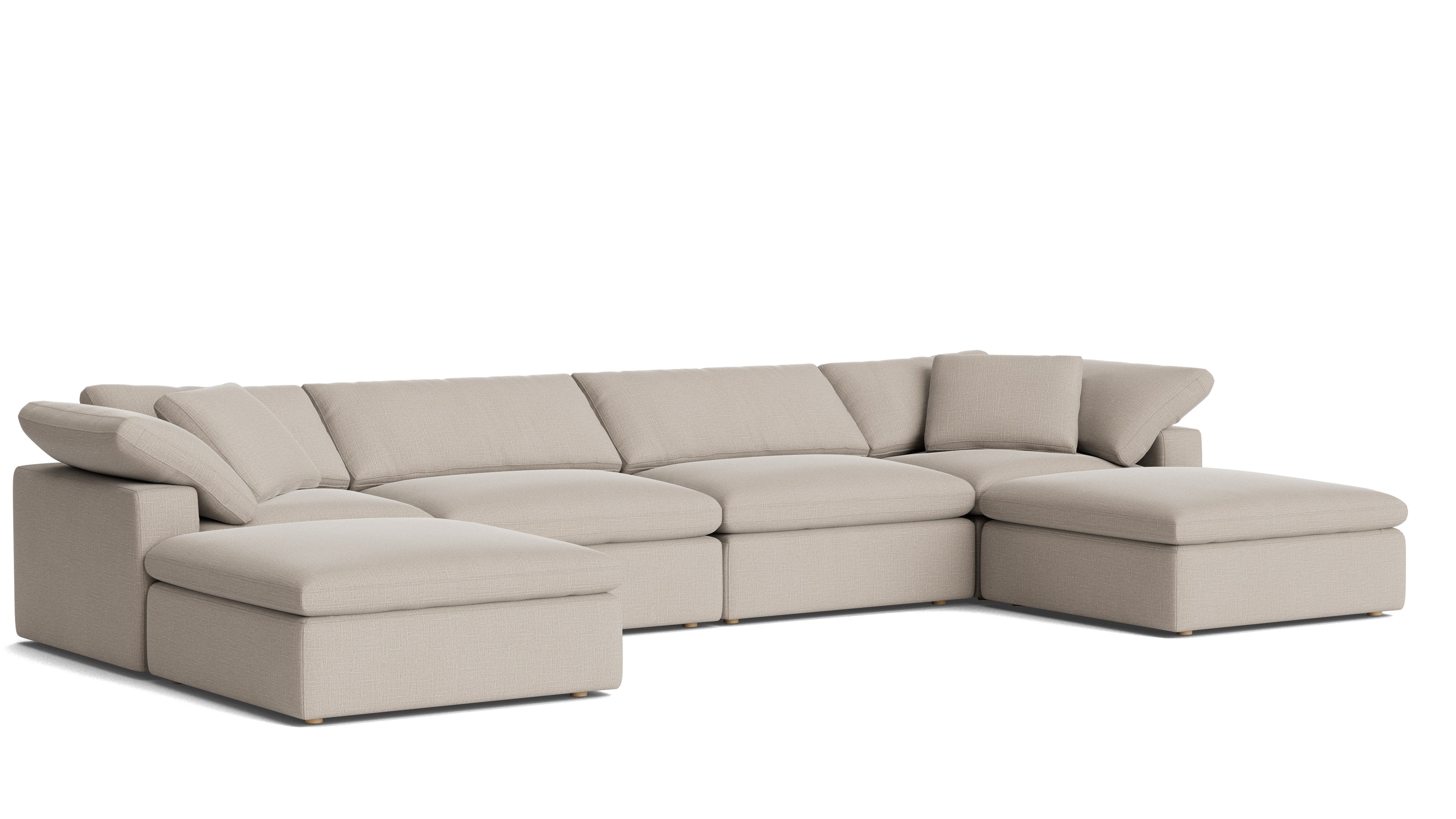 Movie Night™ 6 - Piece Modular U - Shaped Sectional, Large, Light Pebble - Sundays Company CanadaSEC-YJ-923-029