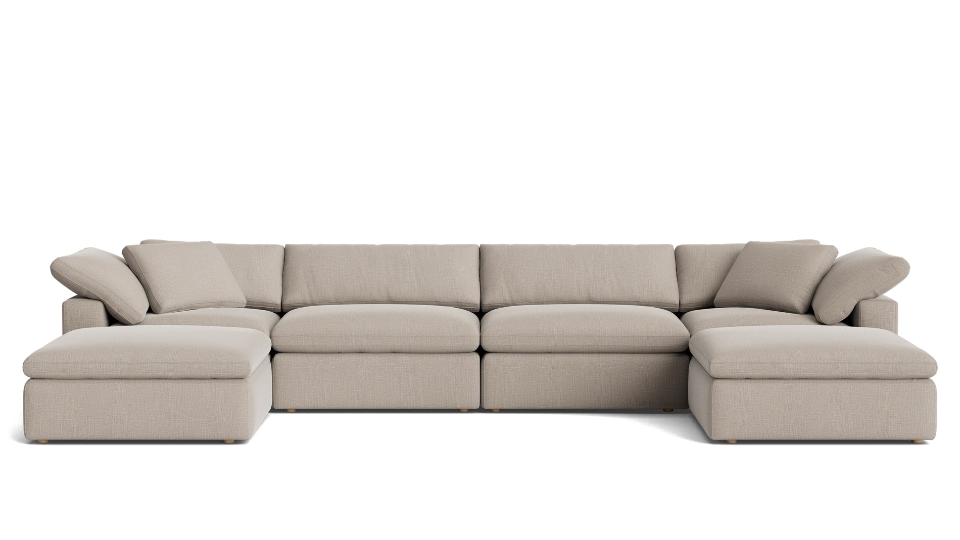 Movie Night™ 6-Piece Modular U-Shaped Sectional, Large, Light Pebble_image