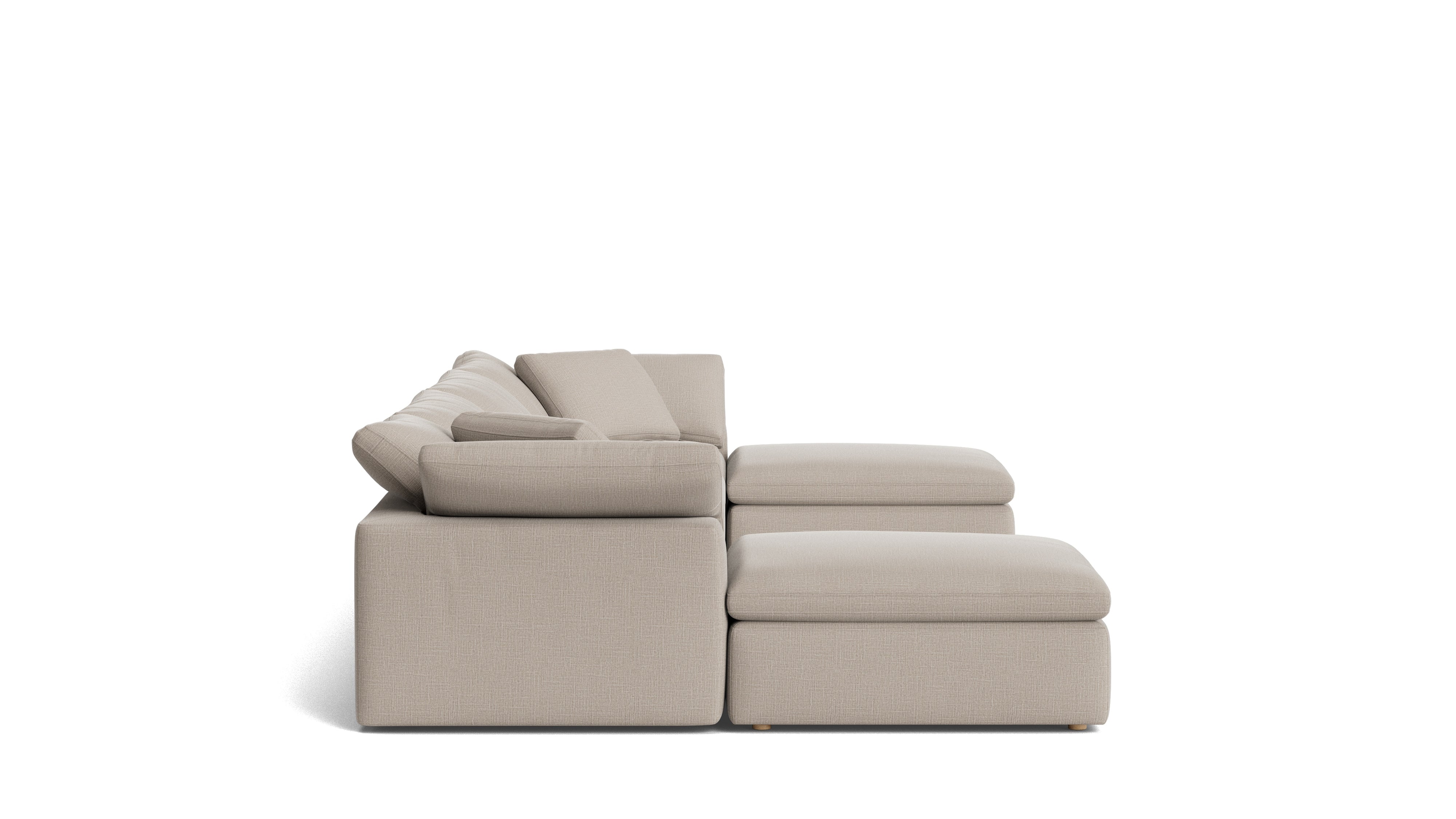 Movie Night™ 6 - Piece Modular U - Shaped Sectional, Large, Light Pebble - Sundays Company CanadaSEC-YJ-923-029