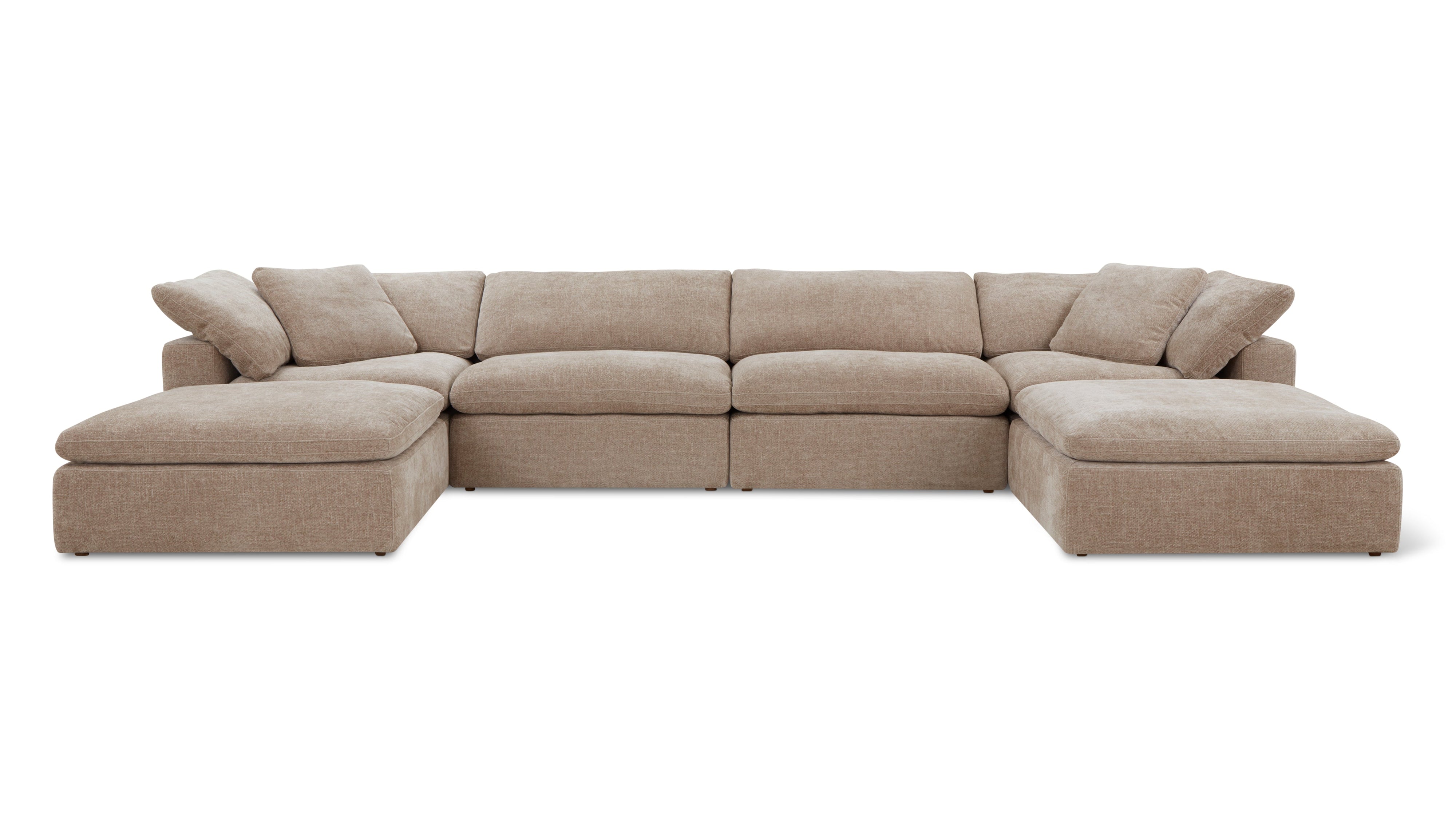 Movie Night™ 6-Piece Modular U-Shaped Sectional, Large, Champagne - Image 1