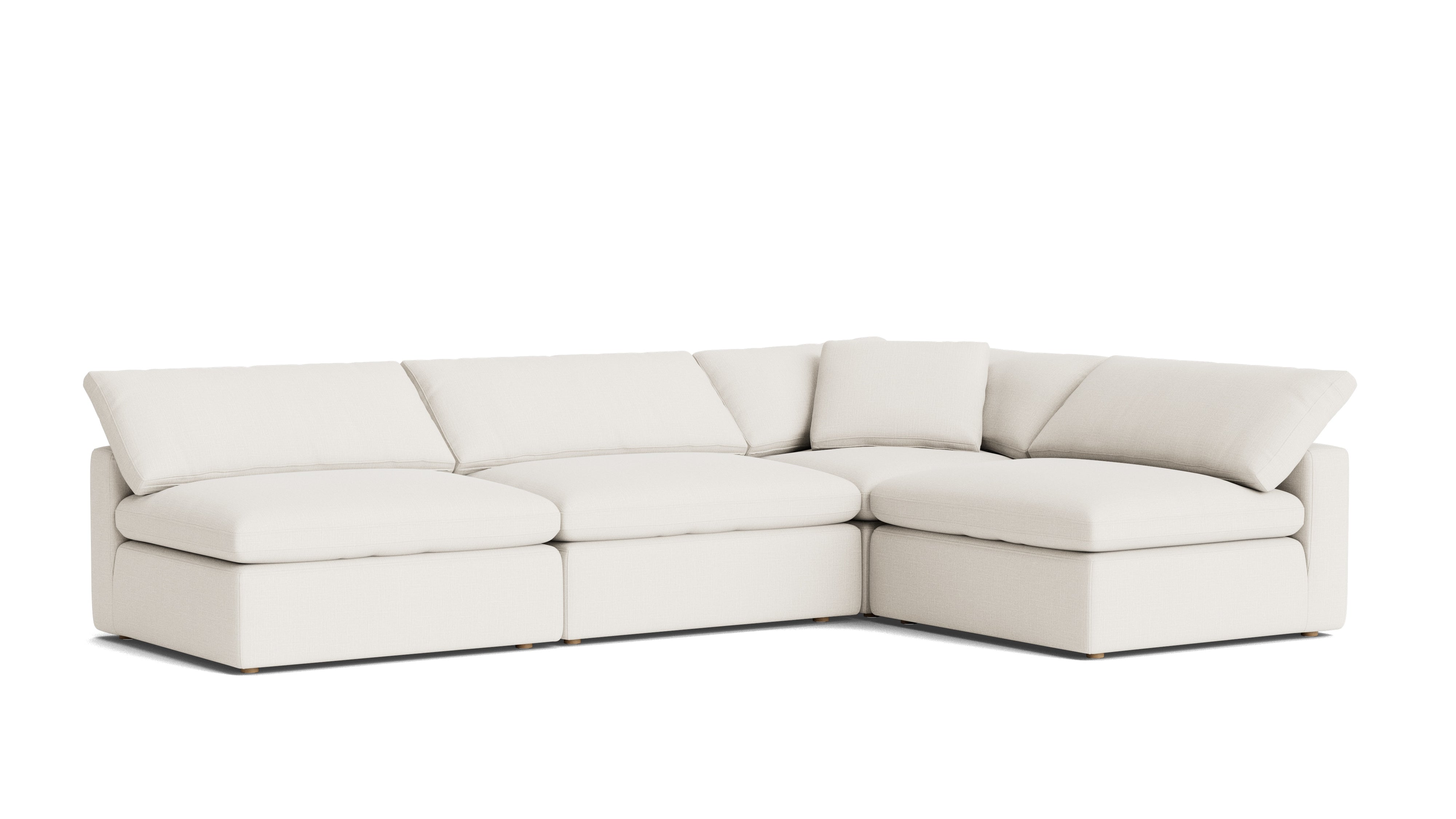 Movie Night™ 4 - Piece Modular Sectional Open, Large, Cream Linen - Sundays Company CanadaSEC-YJ-924-018