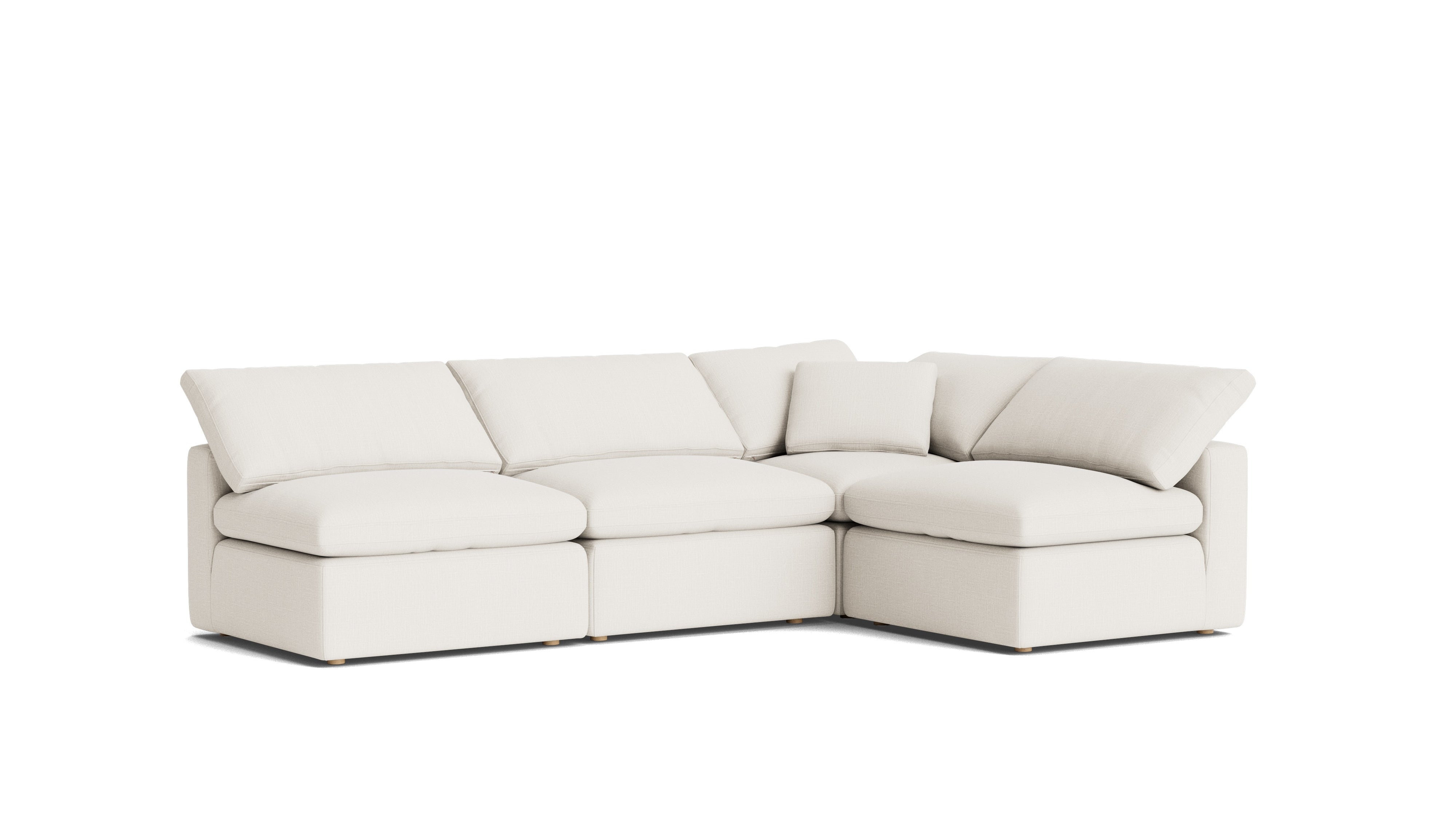 Movie Night™ 4-Piece Modular Sectional Open, Standard, Cream Linen