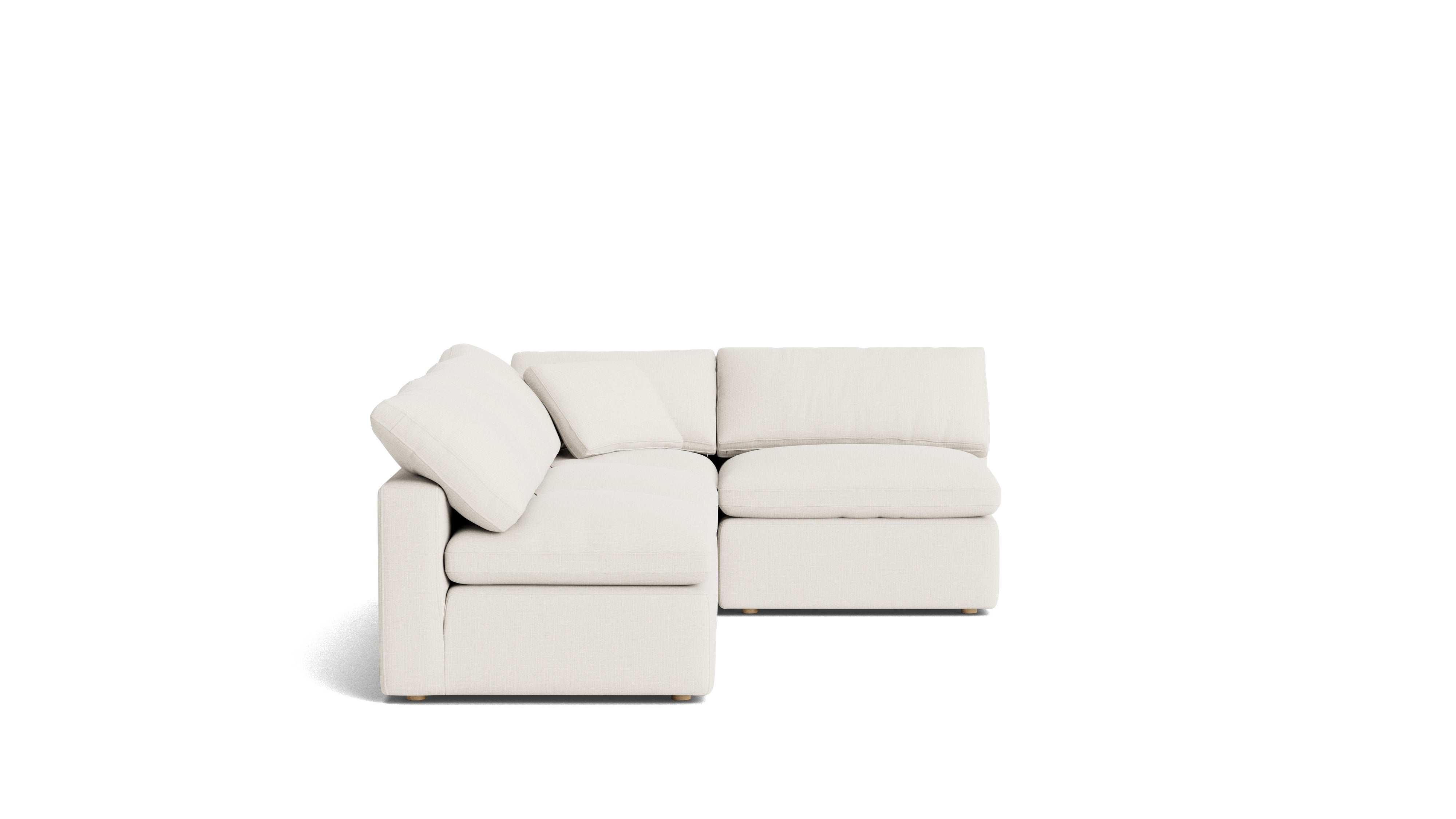 Movie Night™ 4-Piece Modular Sectional Open, Standard, Cream Linen