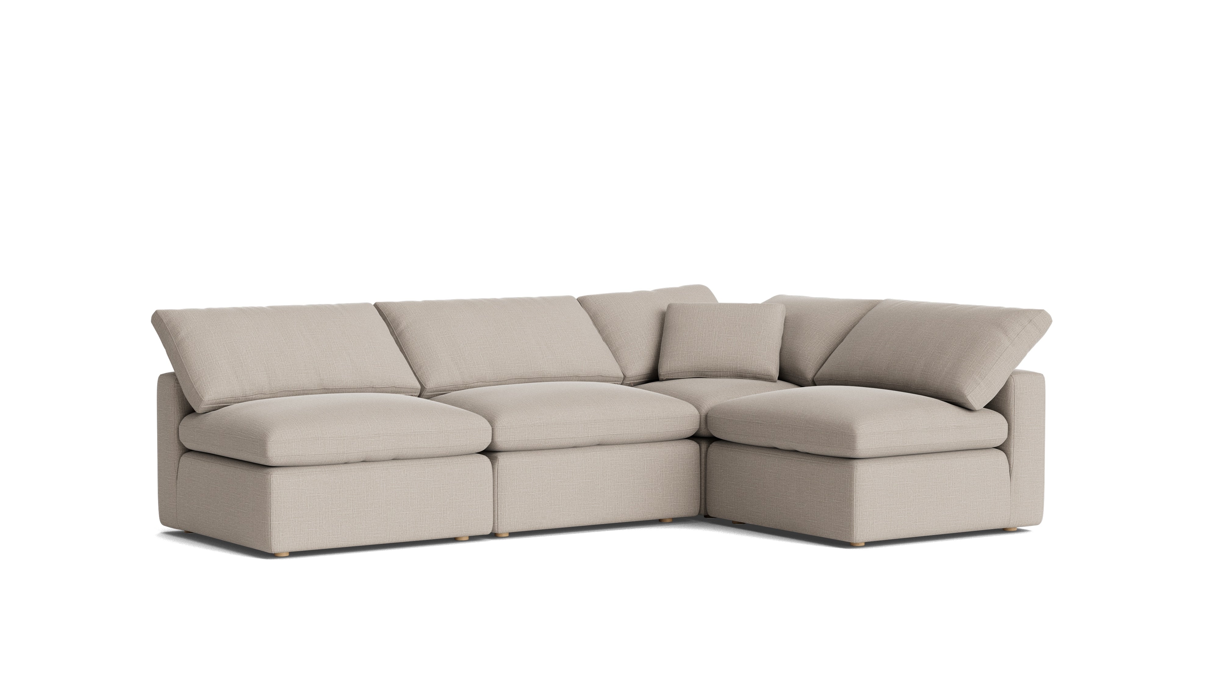 Movie Night™ 4-Piece Modular Sectional Open, Standard, Light Pebble