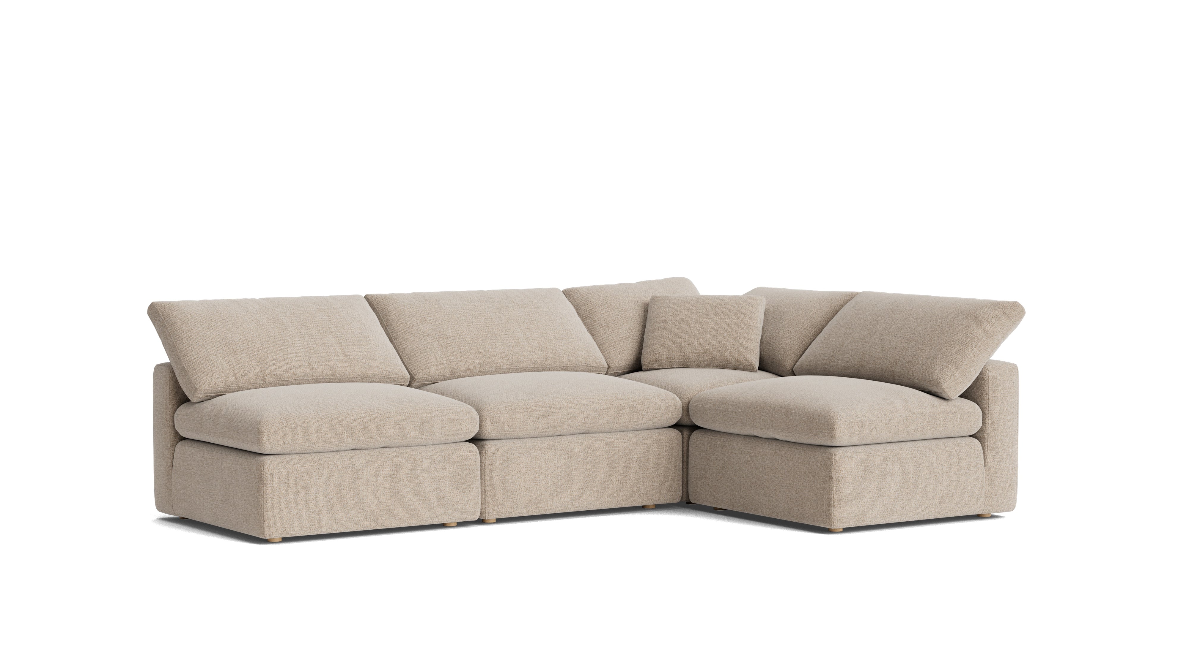 Movie Night™ 4-Piece Modular Sectional Open, Standard, Champagne