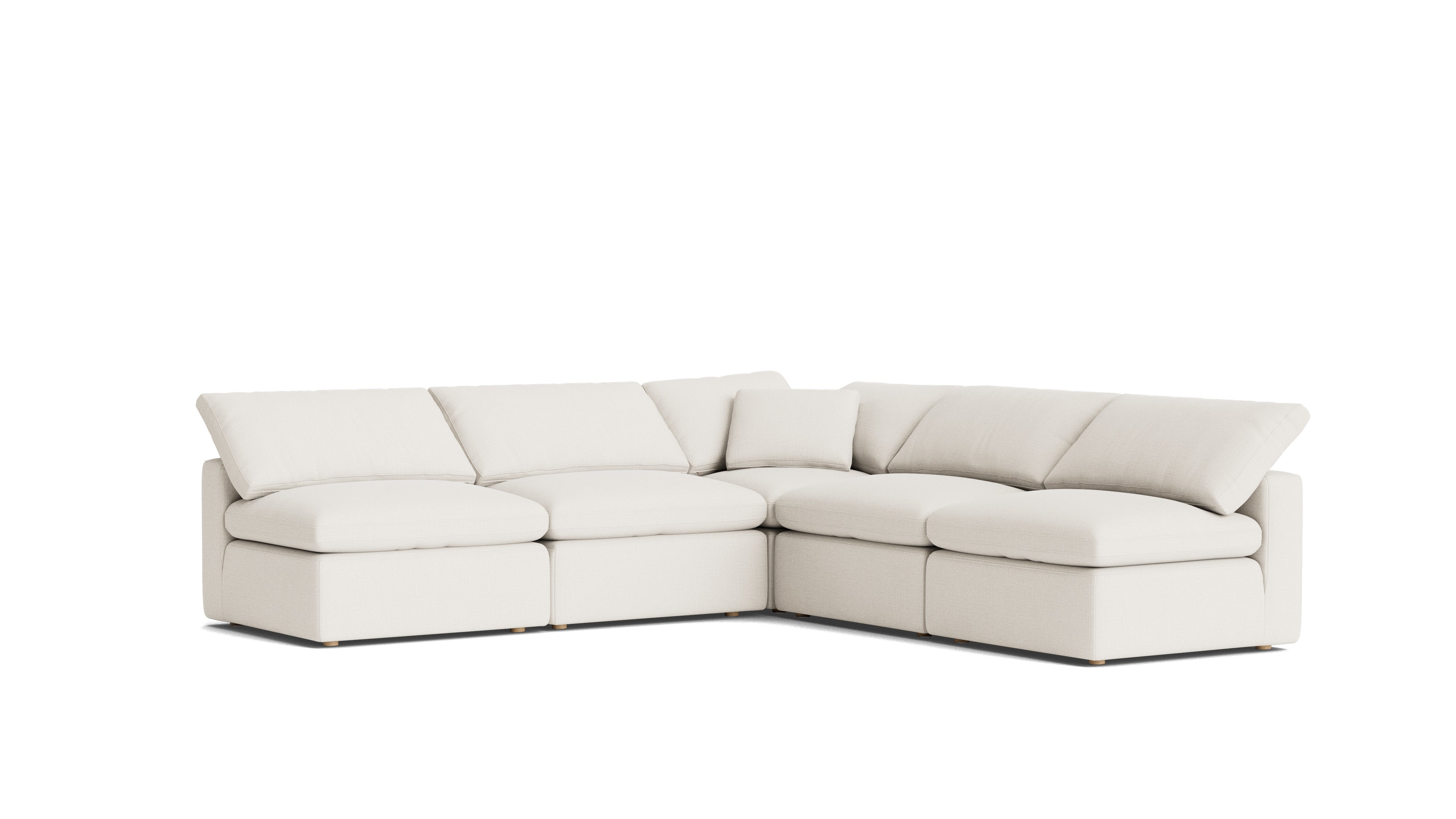 Movie Night™ 5-Piece Modular Sectional Open, Standard, Cream Linen