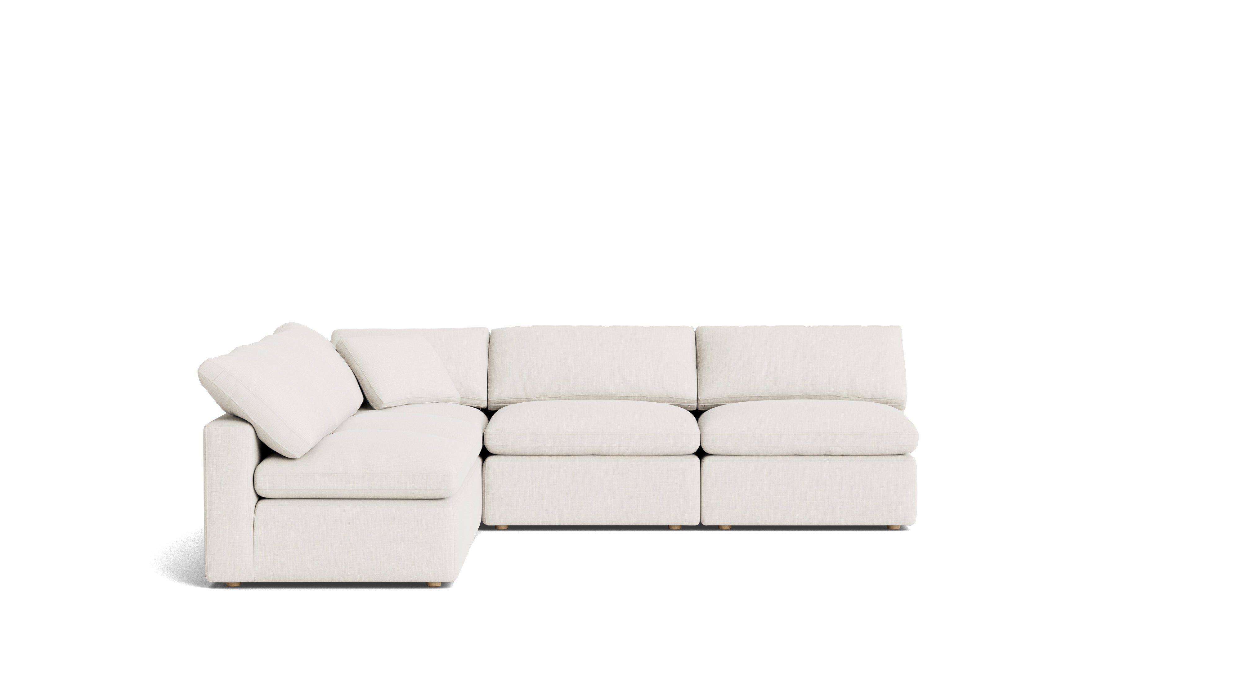 Movie Night™ 5-Piece Modular Sectional Open, Standard, Cream Linen