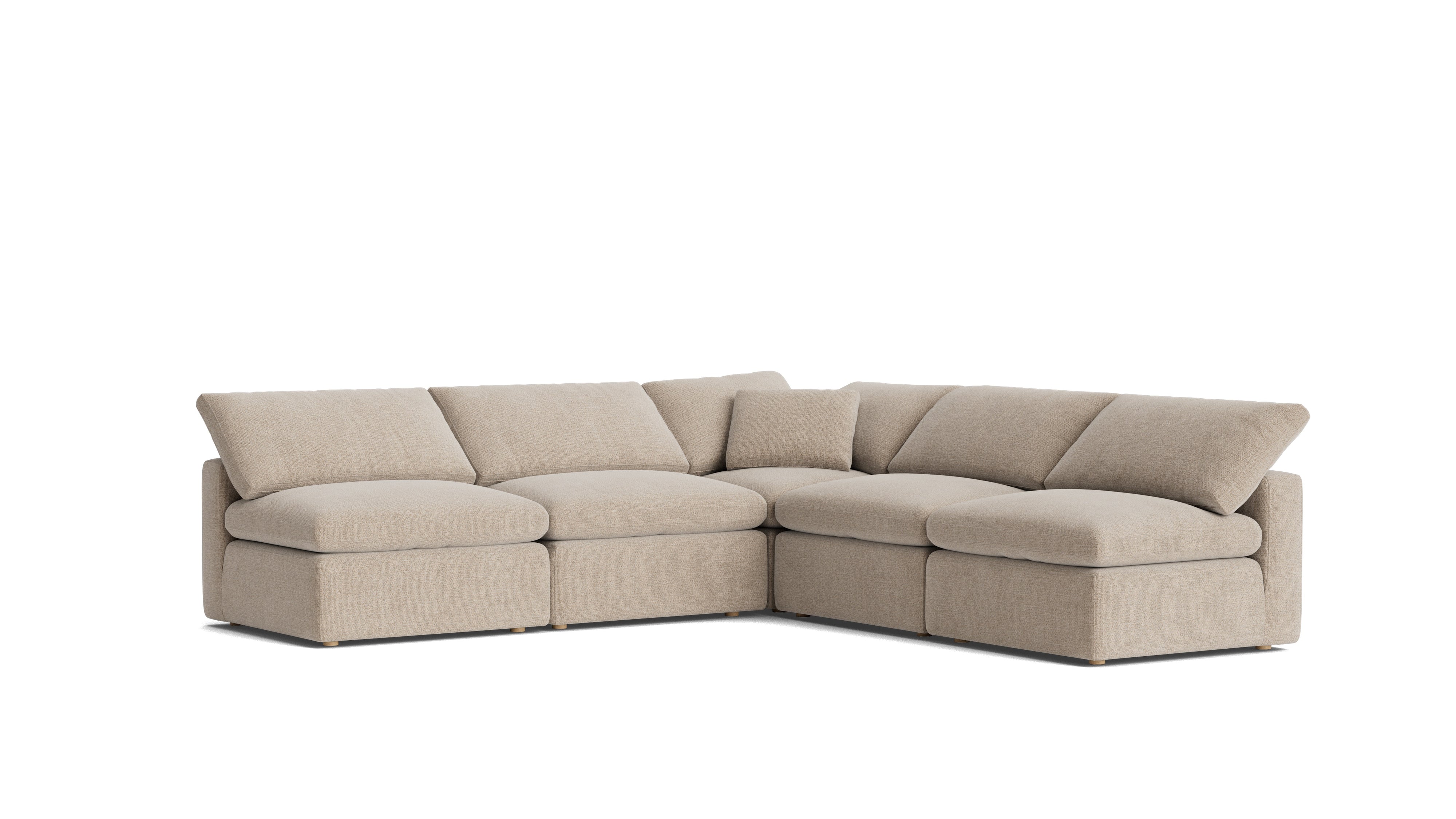 Movie Night™ 5-Piece Modular Sectional Open, Standard, Champagne