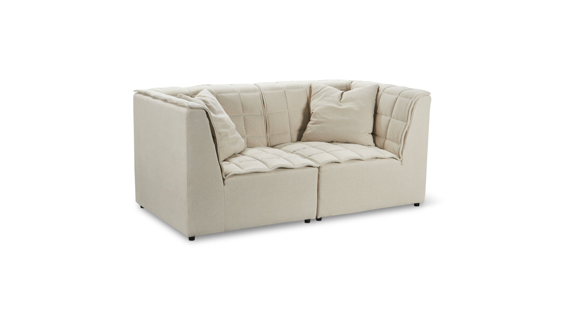 Quilt 2-Piece Modular Sofa, Fawn - Image 3
