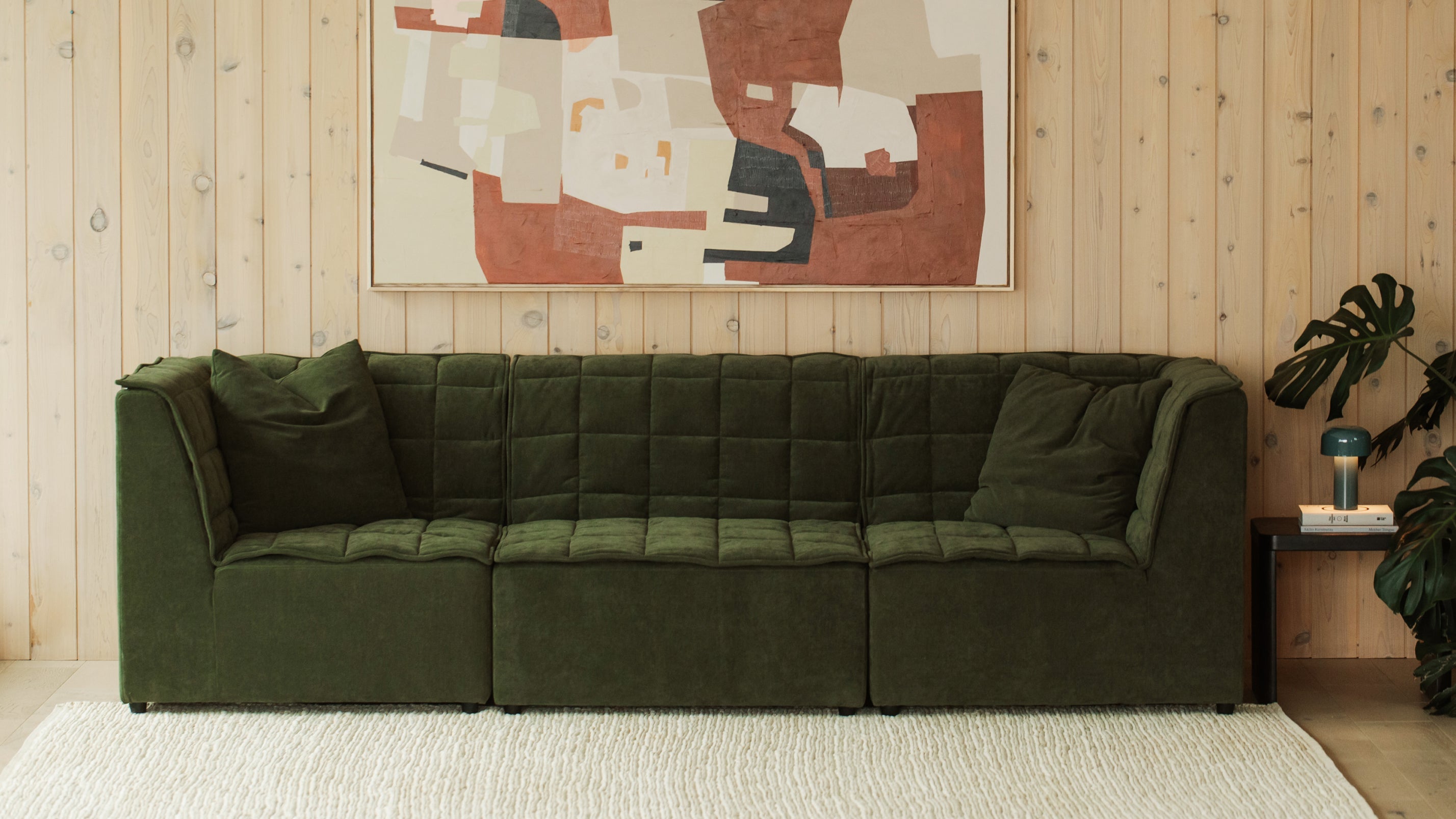 Quilt 3-Piece Modular Sofa, Moss - Image 3