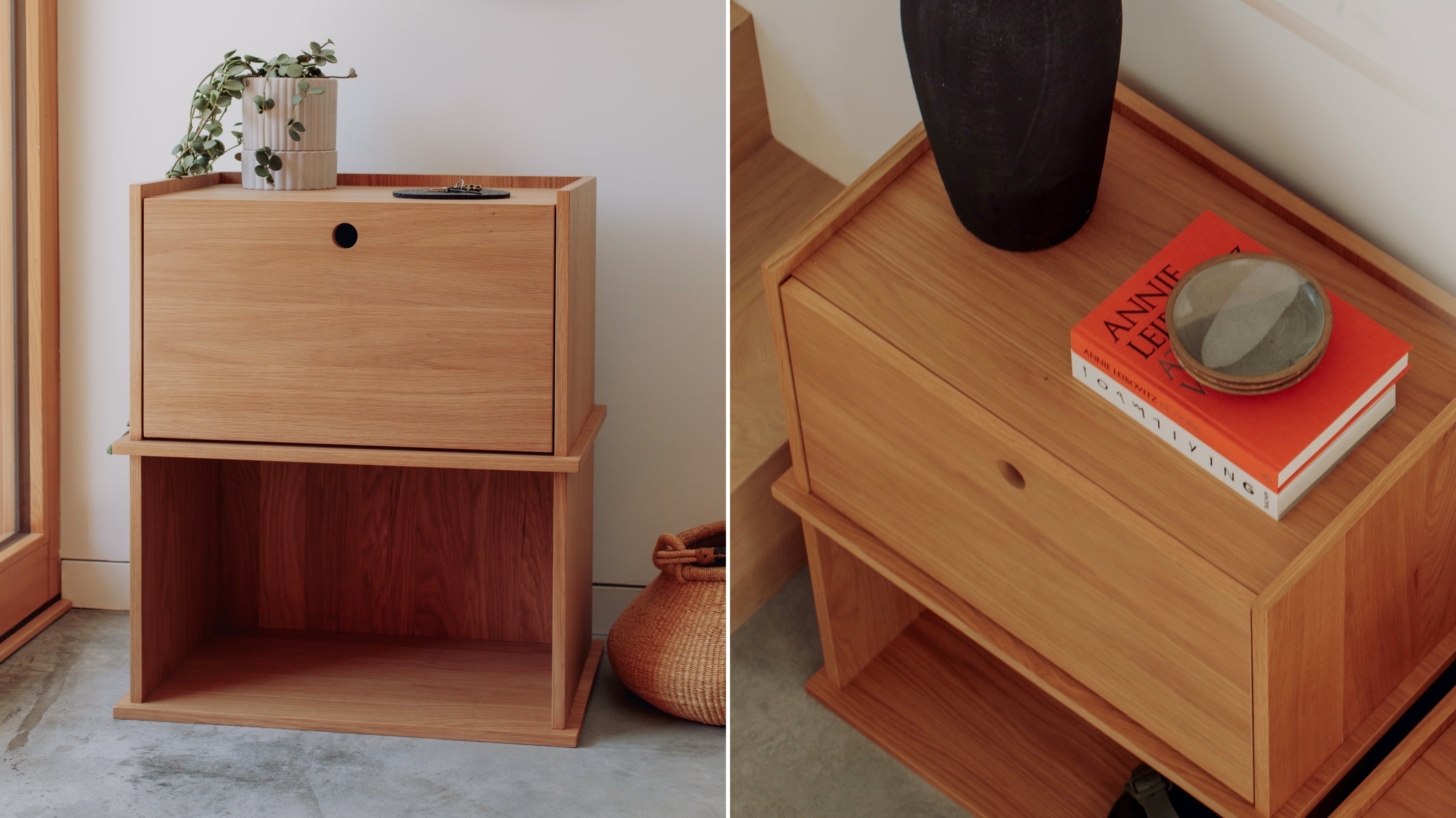 Keep Stacking Storage System 2-Piece, Open and Closed, White Oak - Image 3