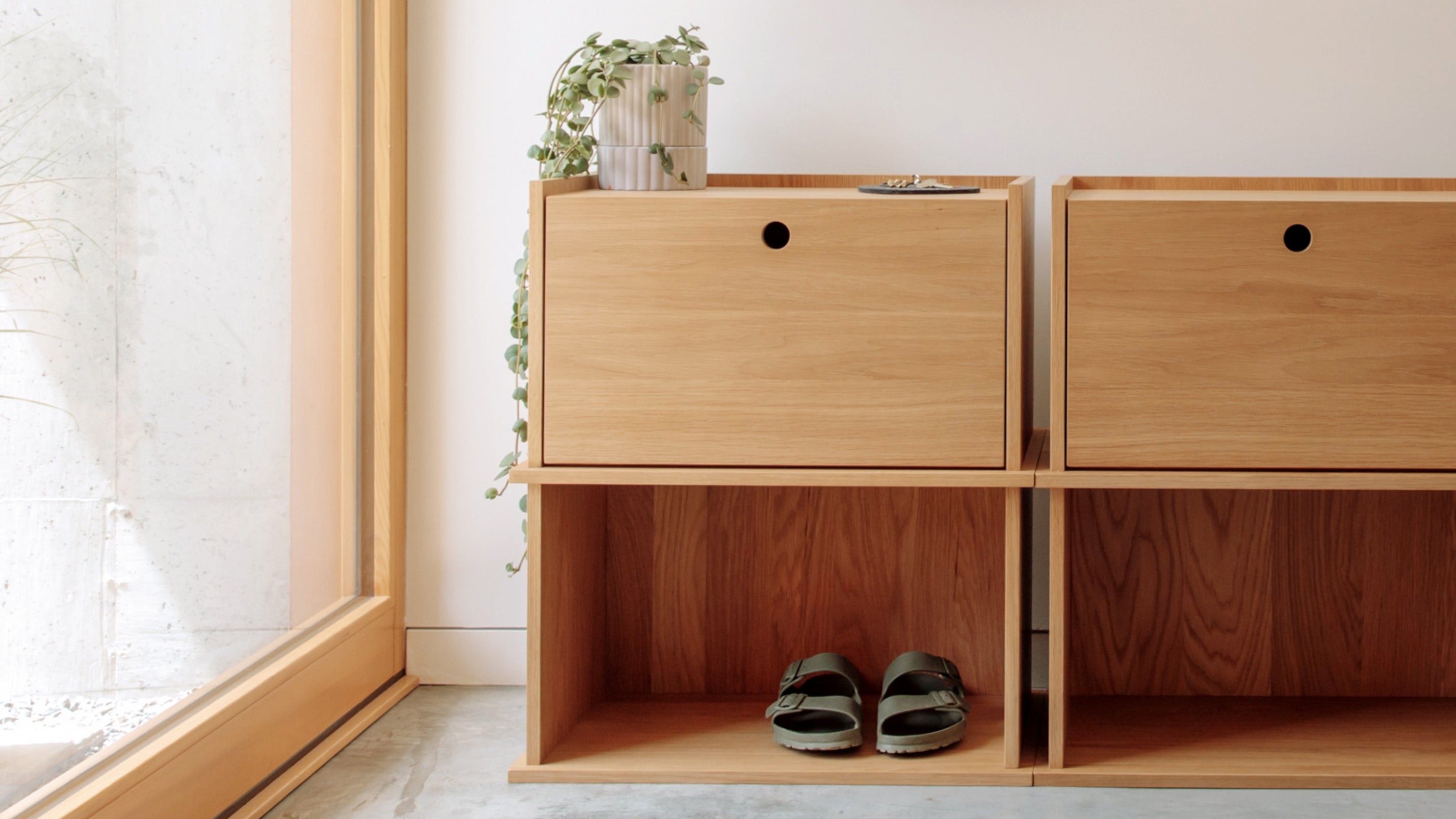 Keep Stacking Storage System 2-Piece, Open and Closed, White Oak - Image 12