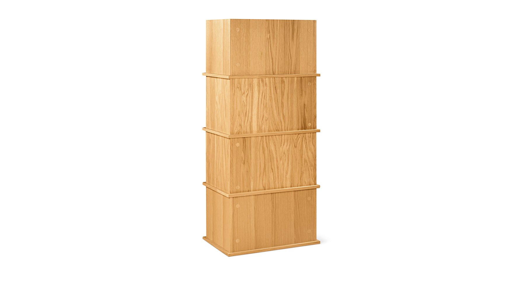 Keep Stacking Storage System 4-Piece, Open and Closed, White Oak - Image 9