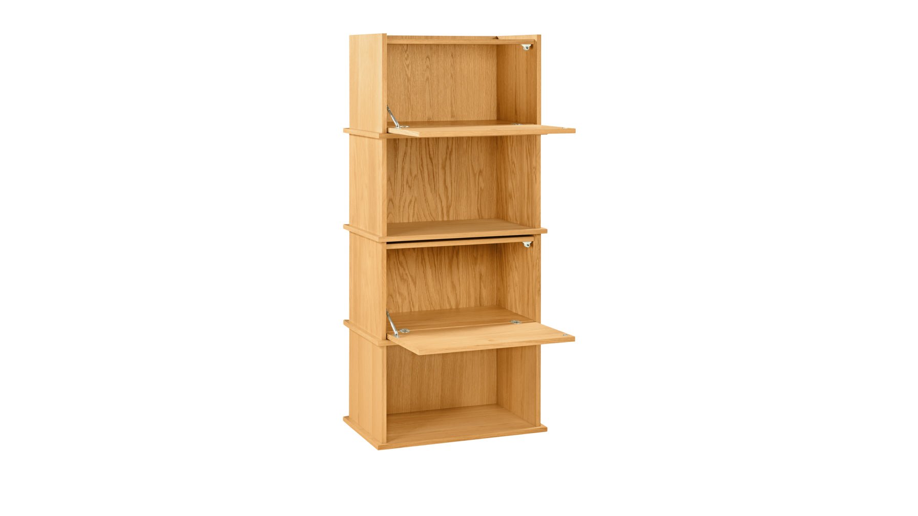 Keep Stacking Storage System 4-Piece, Open and Closed, White Oak - Image 11