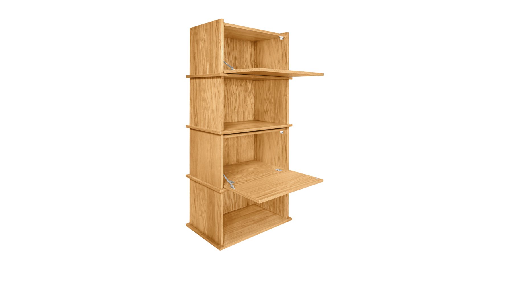 Keep Stacking Storage System 4-Piece, Open and Closed, White Oak - Image 14