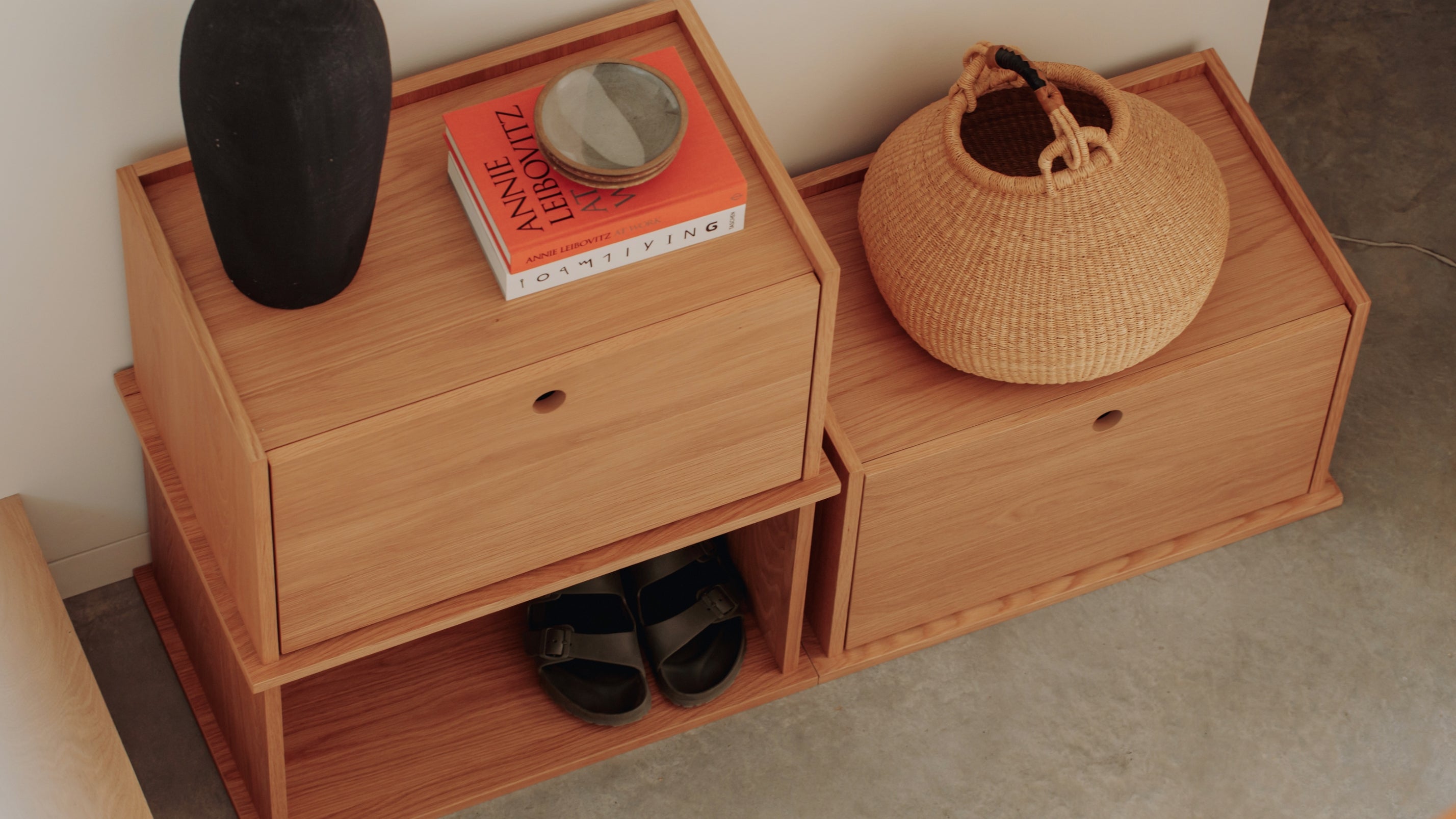 Keep Stacking Storage System 4-Piece, Open and Closed, White Oak - Image 4