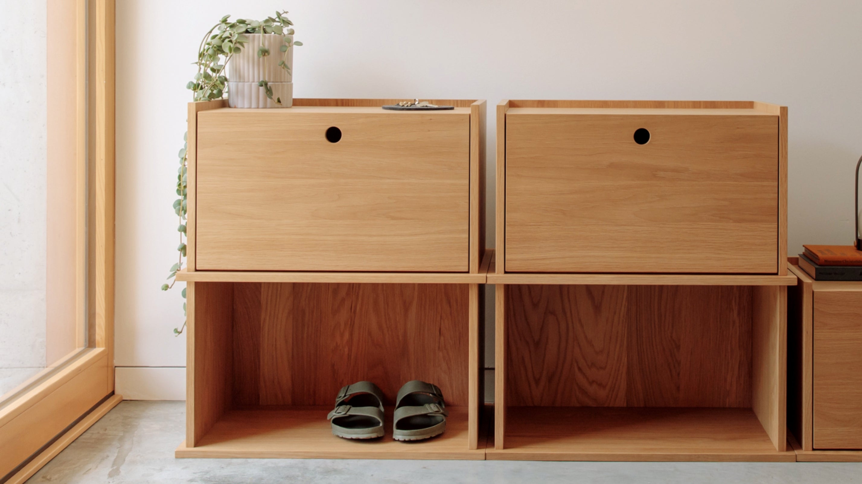 Keep Stacking Storage System 4-Piece, Open and Closed, White Oak - Image 3