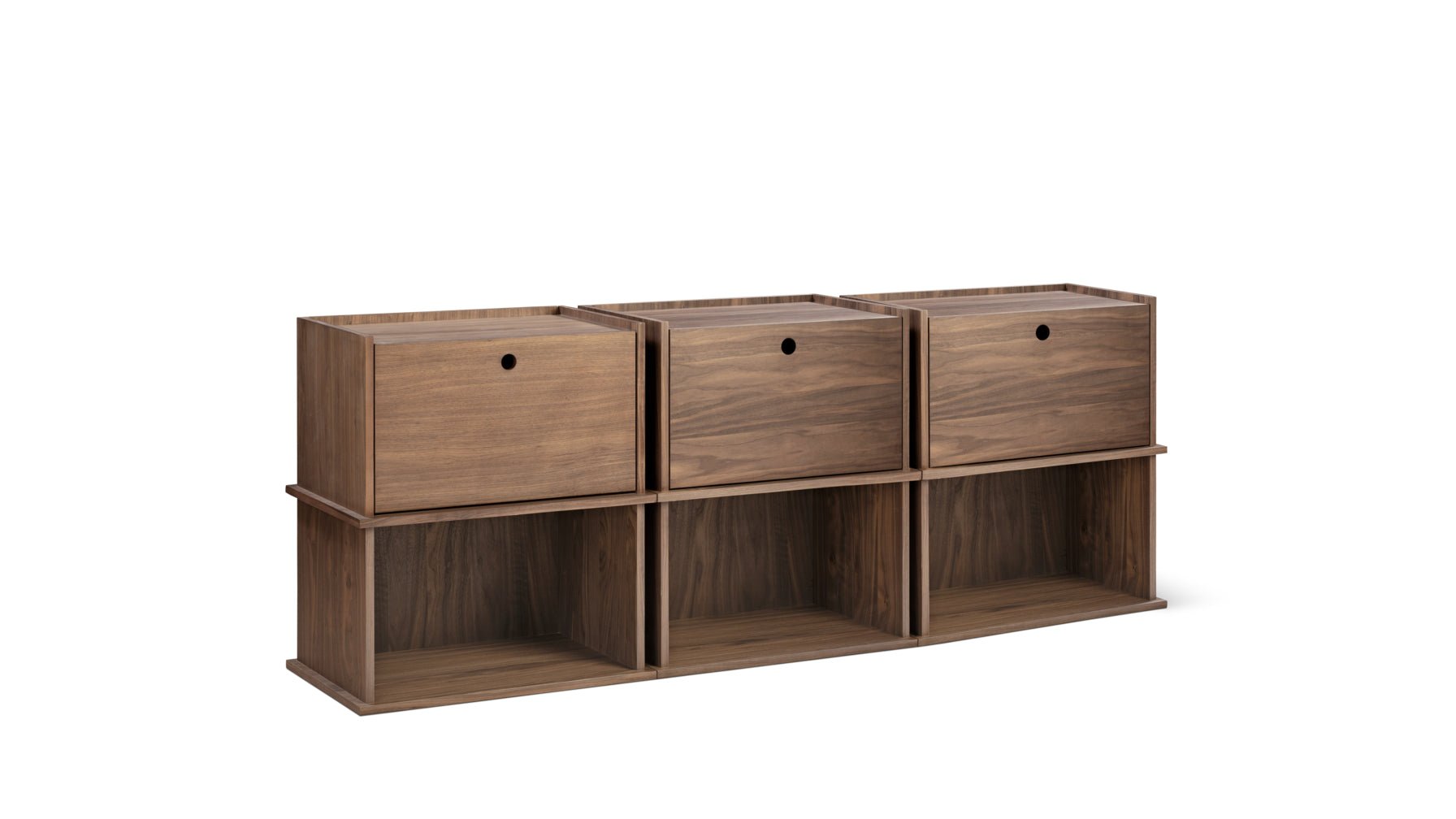 Keep Stacking Storage System 6-Piece, Open and Closed, Walnut - Image 13