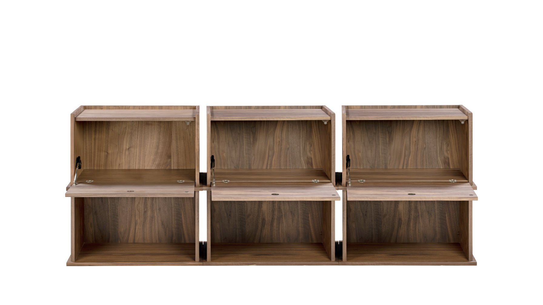 Keep Stacking Storage System 6-Piece, Open and Closed, Walnut - Image 12