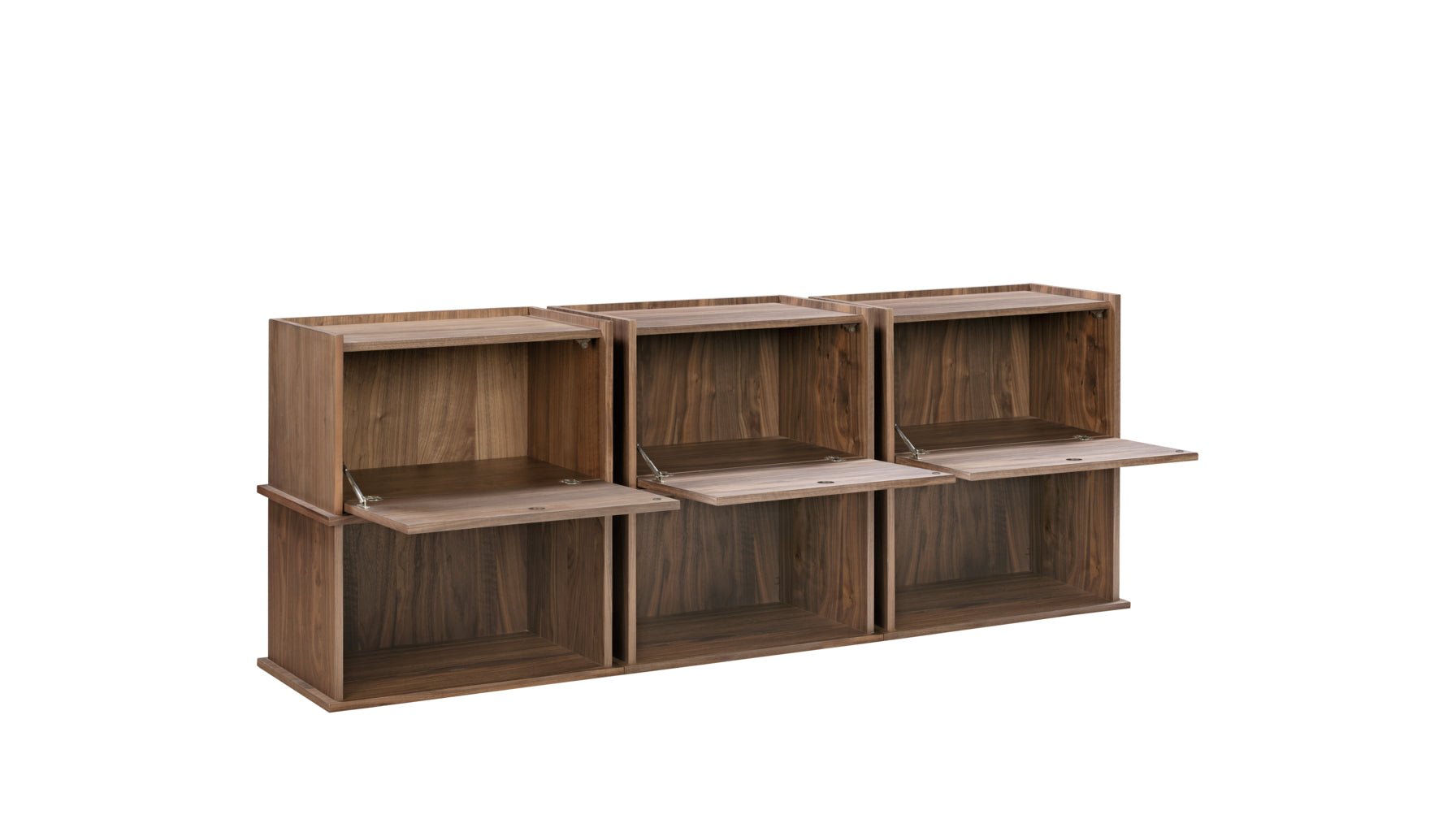 Keep Stacking Storage System 6-Piece, Open and Closed, Walnut - Image 5