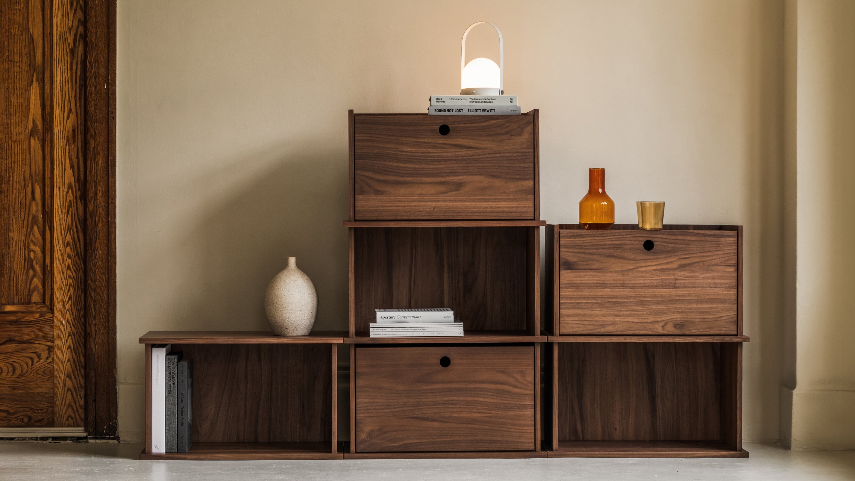 Keep Stacking Storage System 6-Piece, Open and Closed, Walnut - Image 3