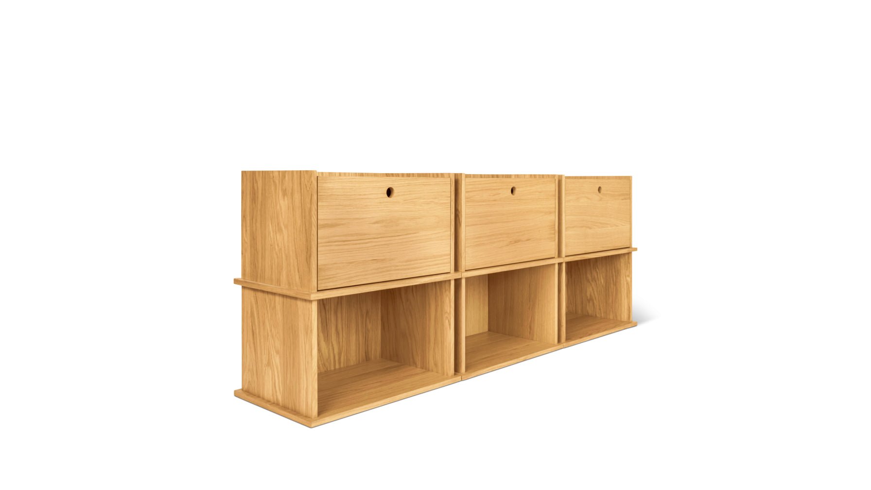 Keep Stacking Storage System 6-Piece, Open and Closed, White Oak - Image 11